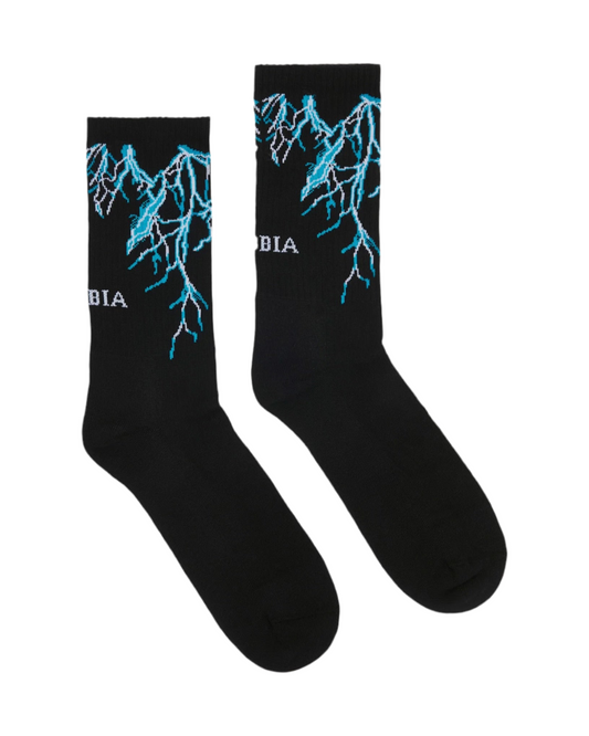 Phobia Light Blue Lightning Socks