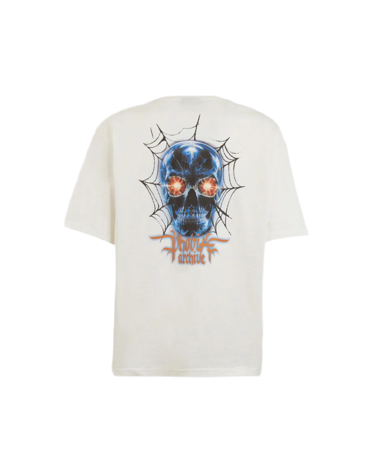 Phobia WHITE T-SHIRT WITH FRONT LOGO PRINT AND BACK SKULL PRINT