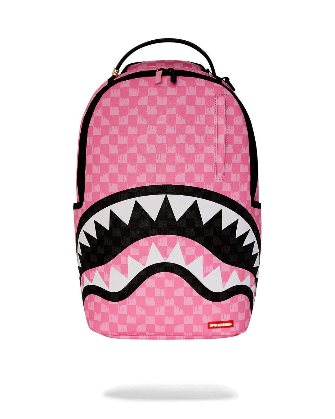 PINK AND BLACK DRIP CHECK BACKPACK