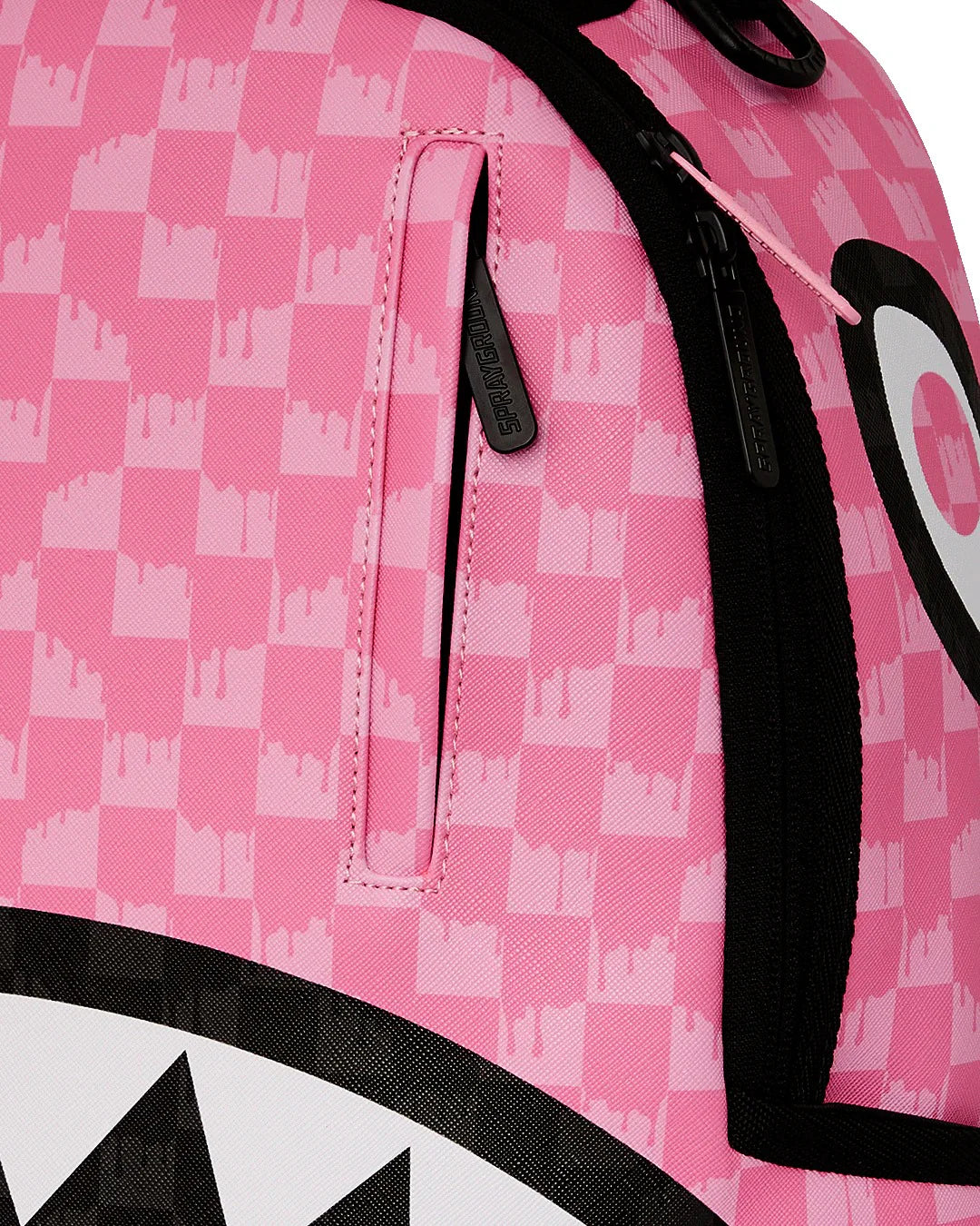 PINK AND BLACK DRIP CHECK BACKPACK