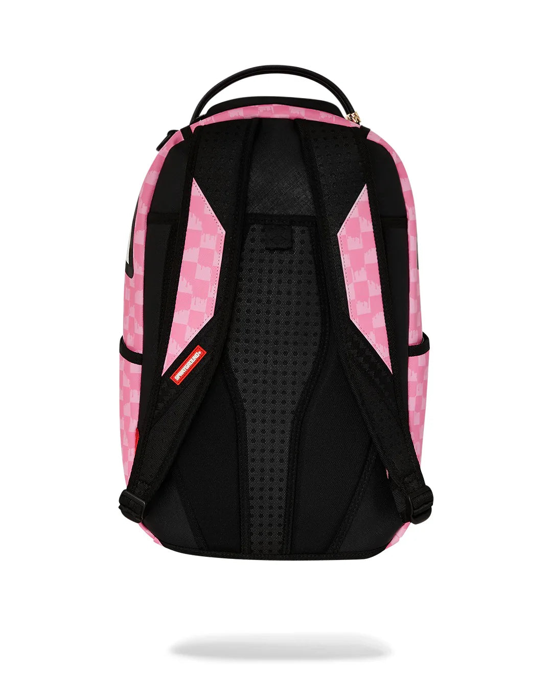 PINK AND BLACK DRIP CHECK BACKPACK