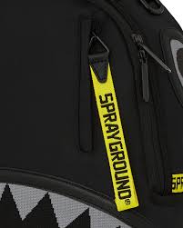 SHARK CENTRAL YELLOW TAPE SATIN BACKPACK