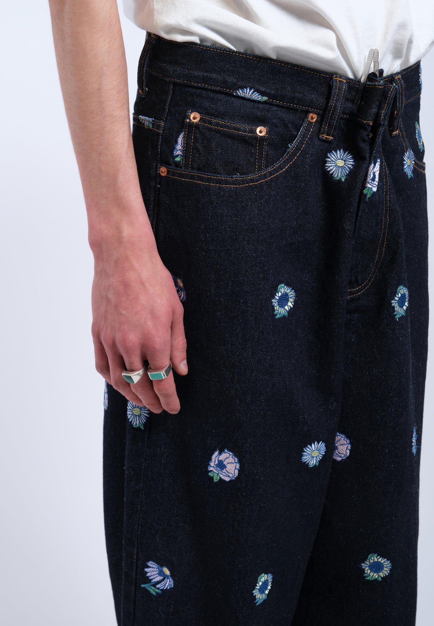 Kobe Flower Baggy Denim