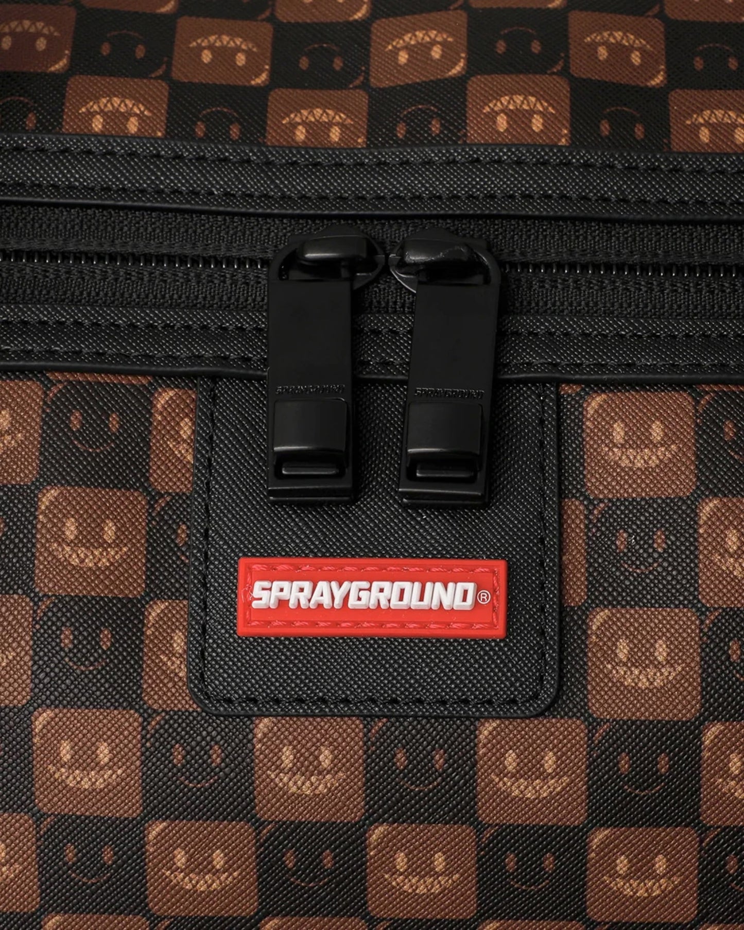 SPRAYGROUND SHARKS IN PARIS WTF BUBBLE BROWN CHECK DUFFLE