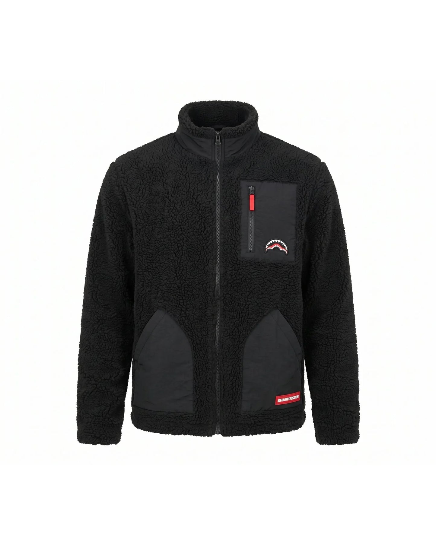 SPRAYGROUND BLACK PUFFER MONOGRAM TEDDY JACKET BLK