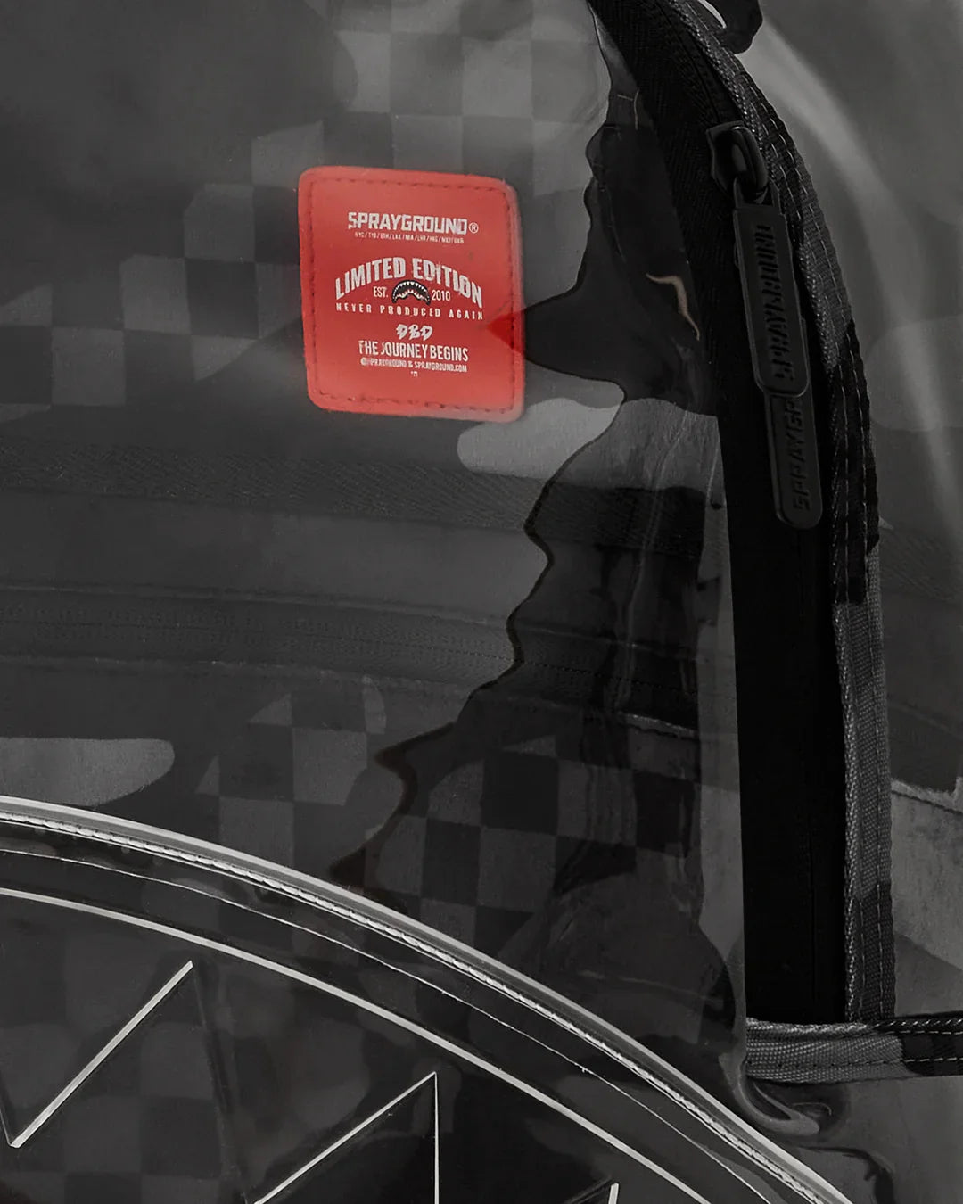 Sprayground Clear Grey Check Backpack