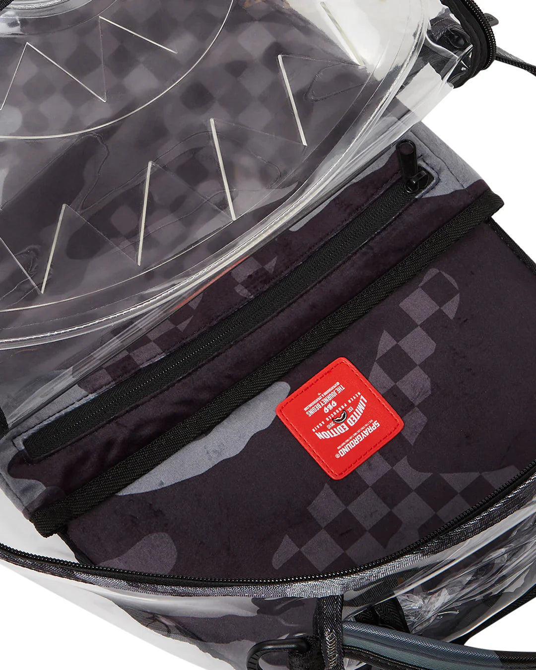 Sprayground Clear Grey Check Backpack