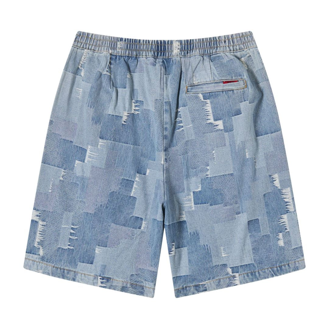 Patchwork Denim Shorts