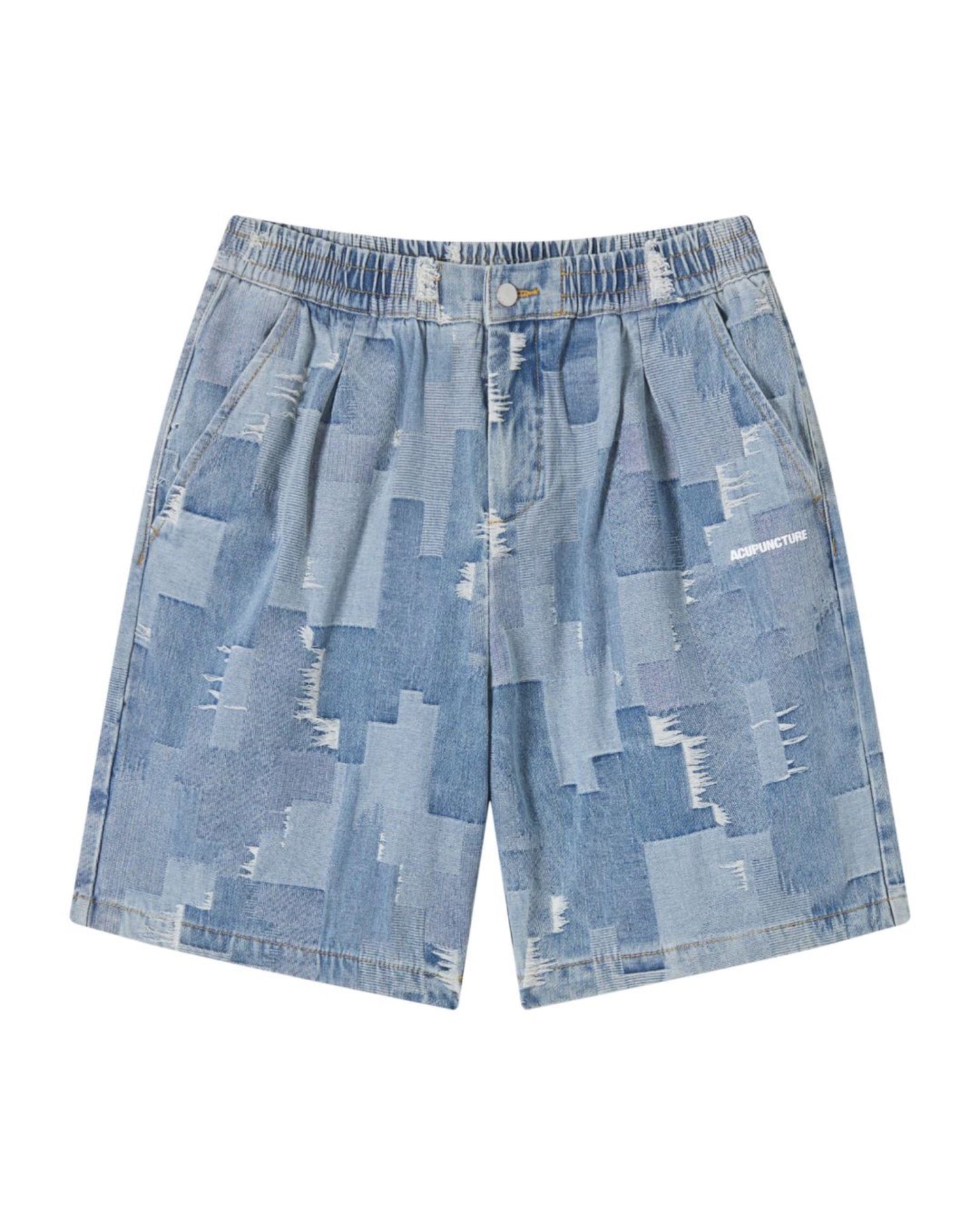 Patchwork Denim Shorts