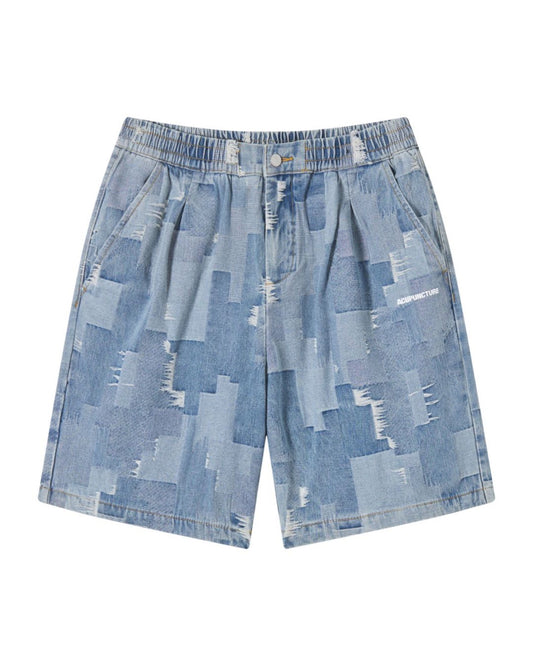 Patchwork Denim Shorts