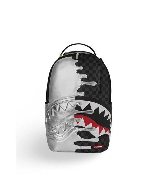 SPRAYGROUND SILVER SIDE DRIP BLACK CHECK DLXSV BACKPACK