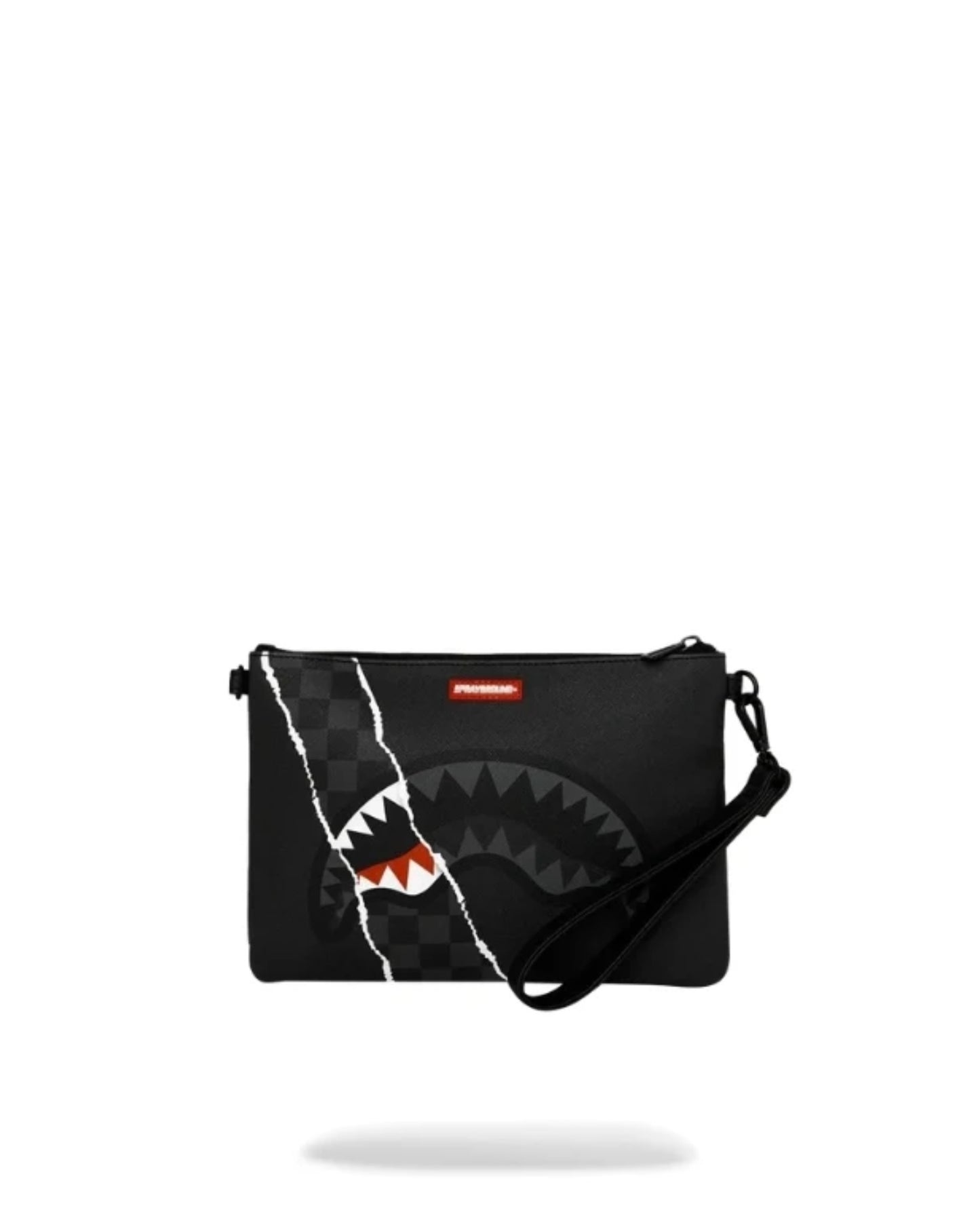 SPRAYGROUND CENTER RIP REVEALING GRAY CHECK CROSSOVER CLUTCH