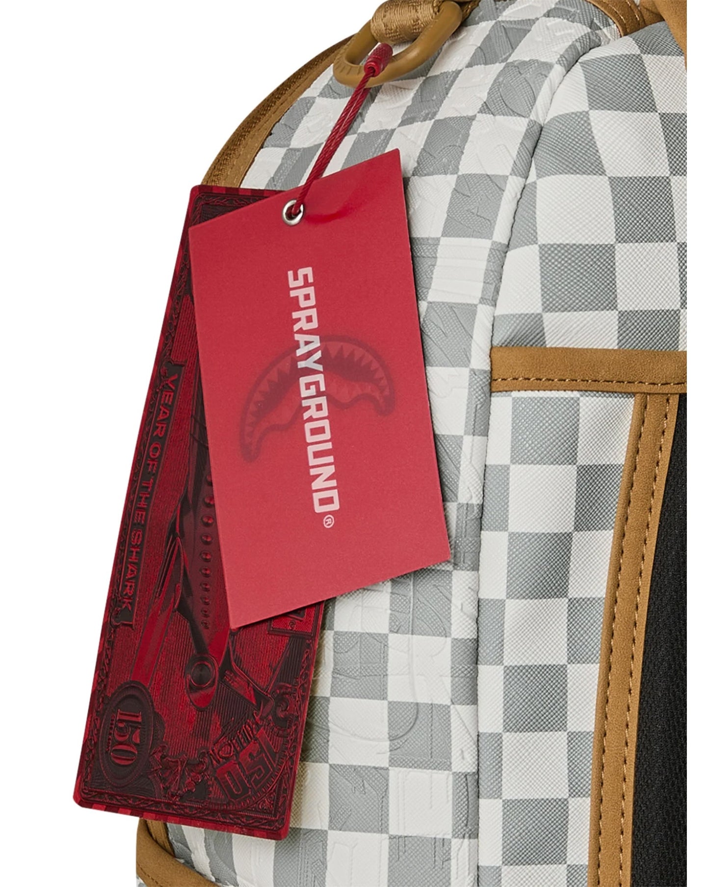 SPRAYGROUND GRAFF EMBOSSED CREAM CHECK DLXSV BACKPACK