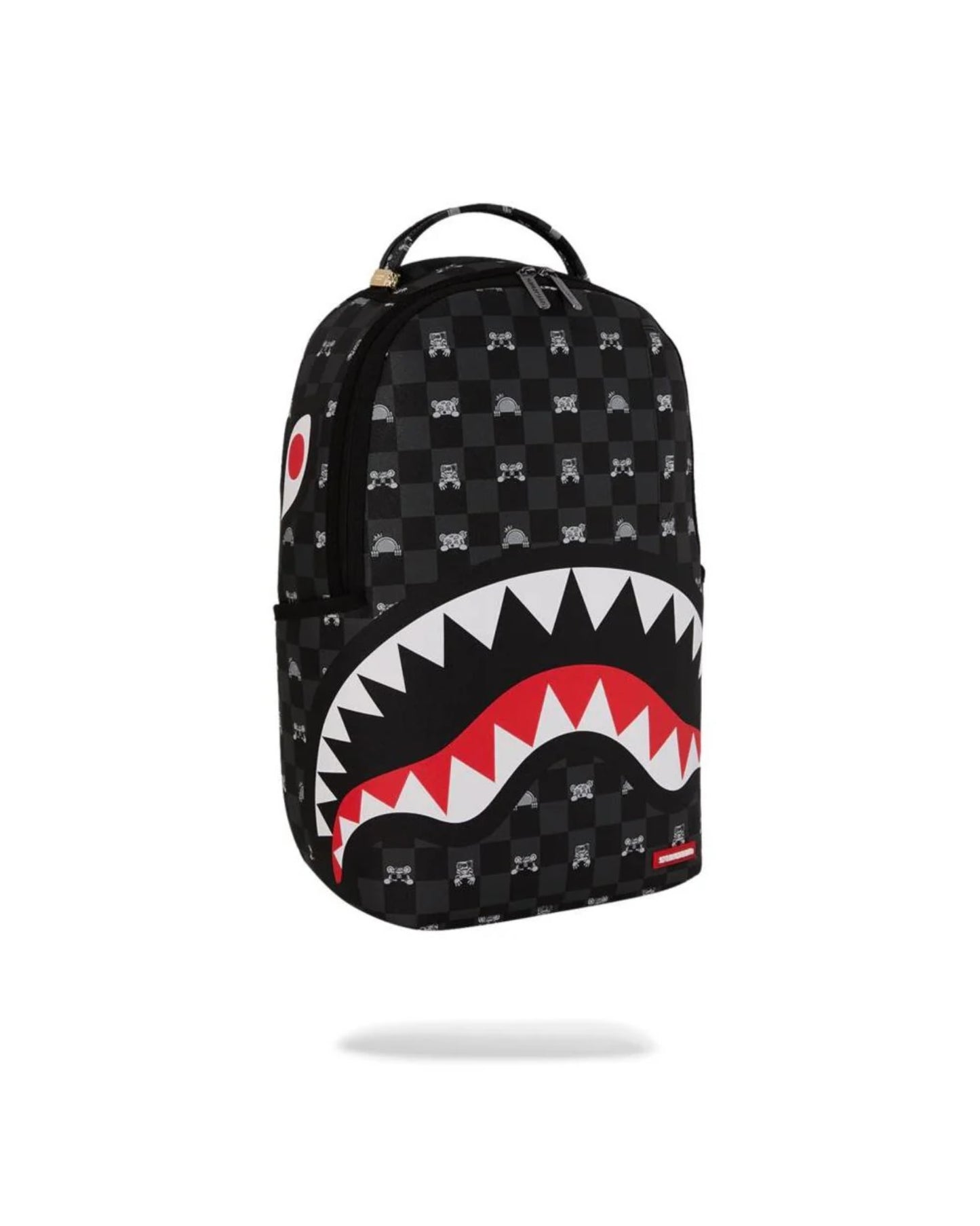 SPRAYGROUND GRAY PEEKING CHARACTER CHECK BACKPACK