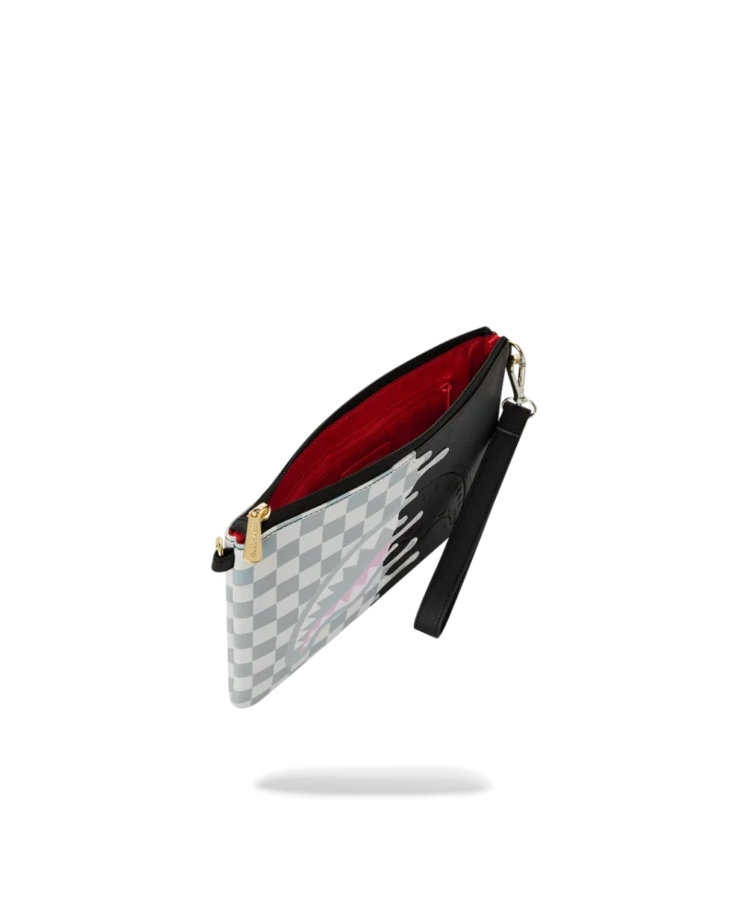 SPRAYGROUND CREAM CHECK SIDE DRIP CROSSOVER CLUTCH