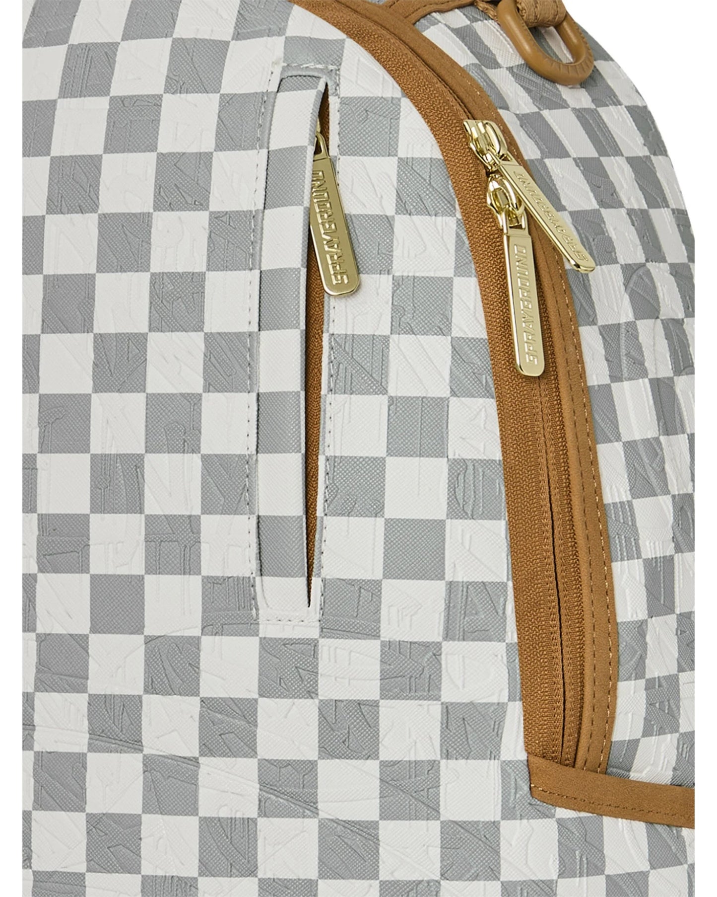 SPRAYGROUND GRAFF EMBOSSED CREAM CHECK DLXSV BACKPACK