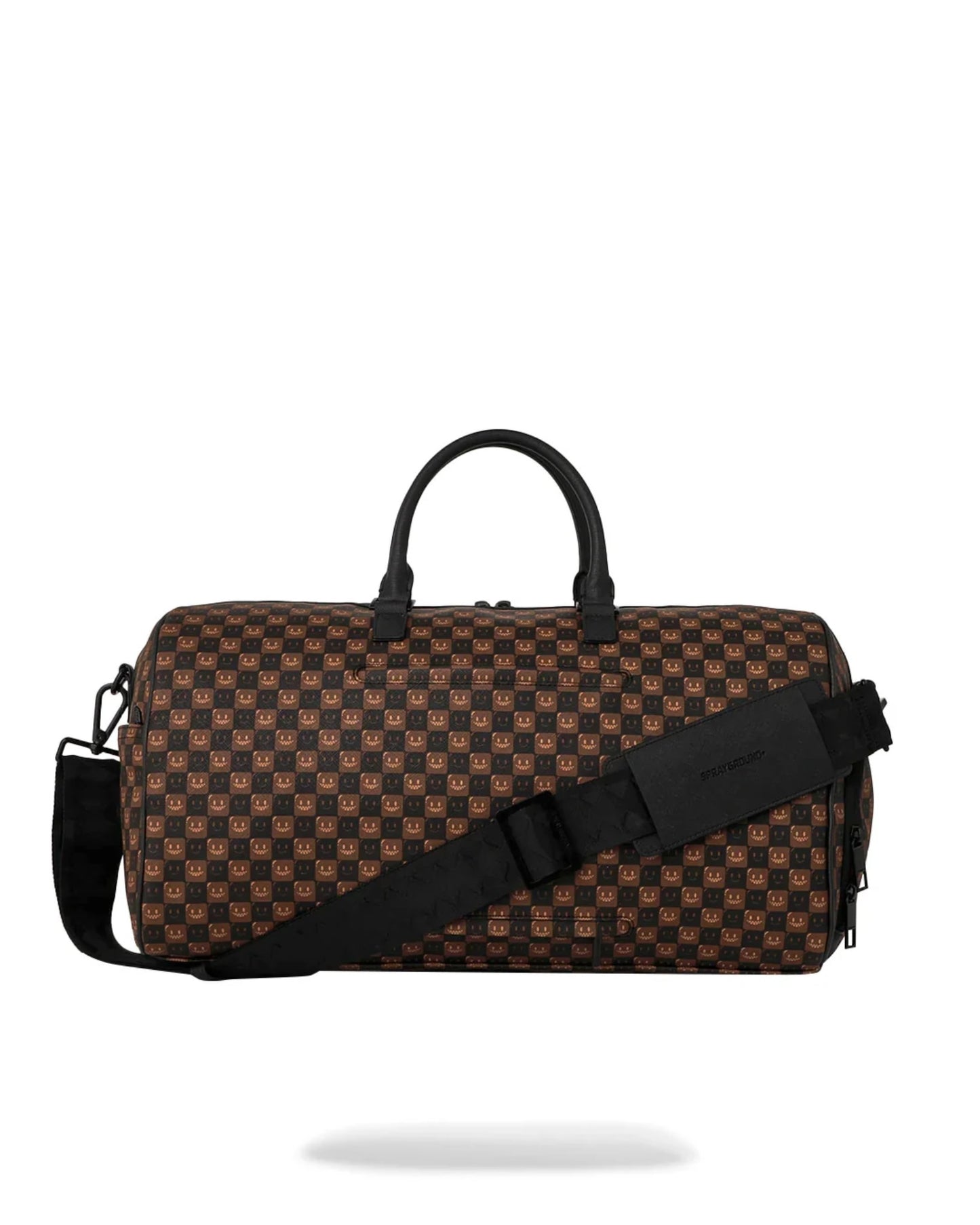 SPRAYGROUND SHARKS IN PARIS WTF BUBBLE BROWN CHECK DUFFLE