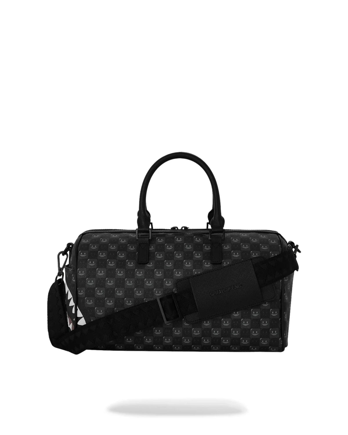 SPRAYGROUND SHARKS IN PARIS WTF BUBBLY BLACK CHECK MINI DUFFLE