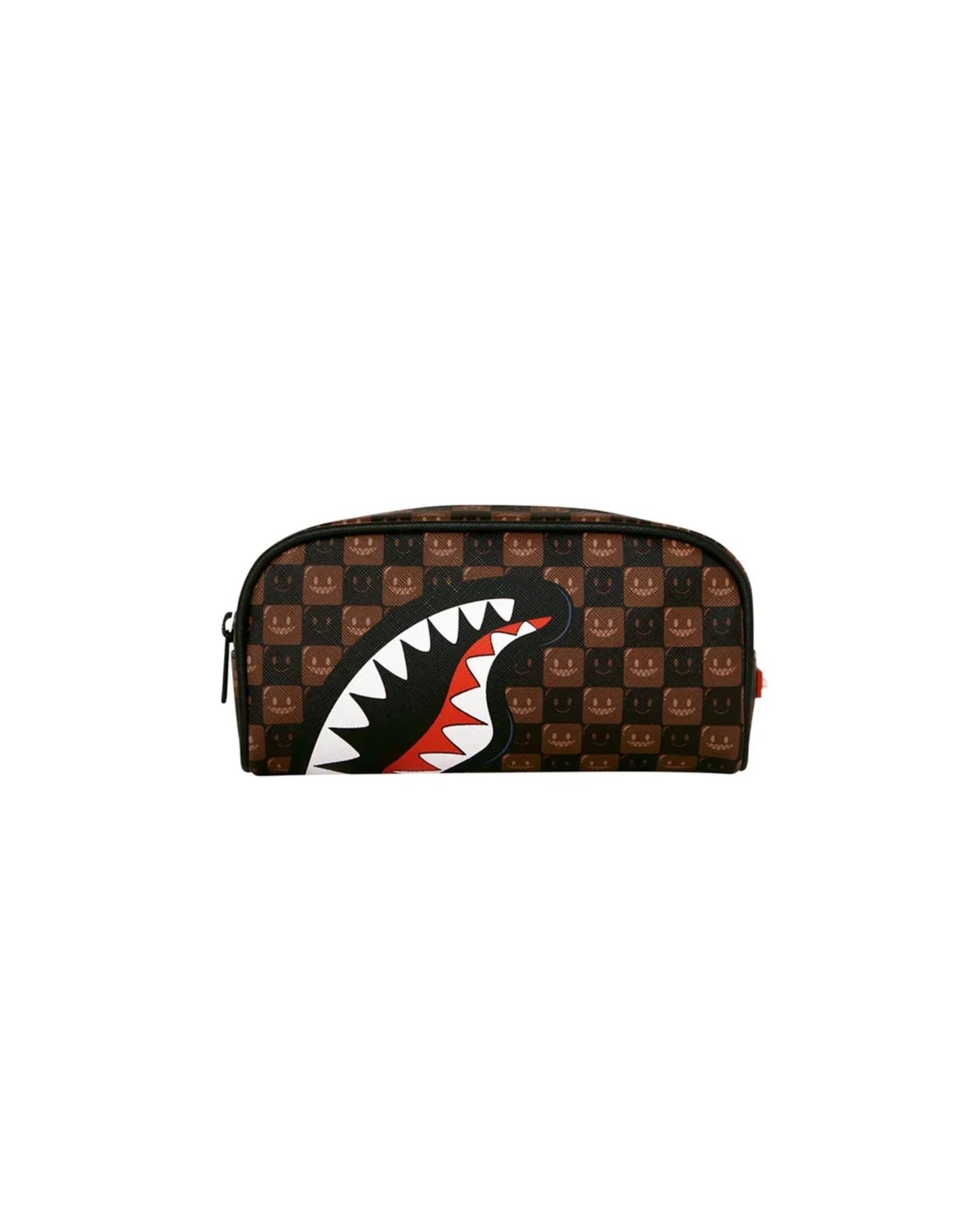 SHARKS IN PARIS WTF BUBBLE BROWN CHECK POUCH