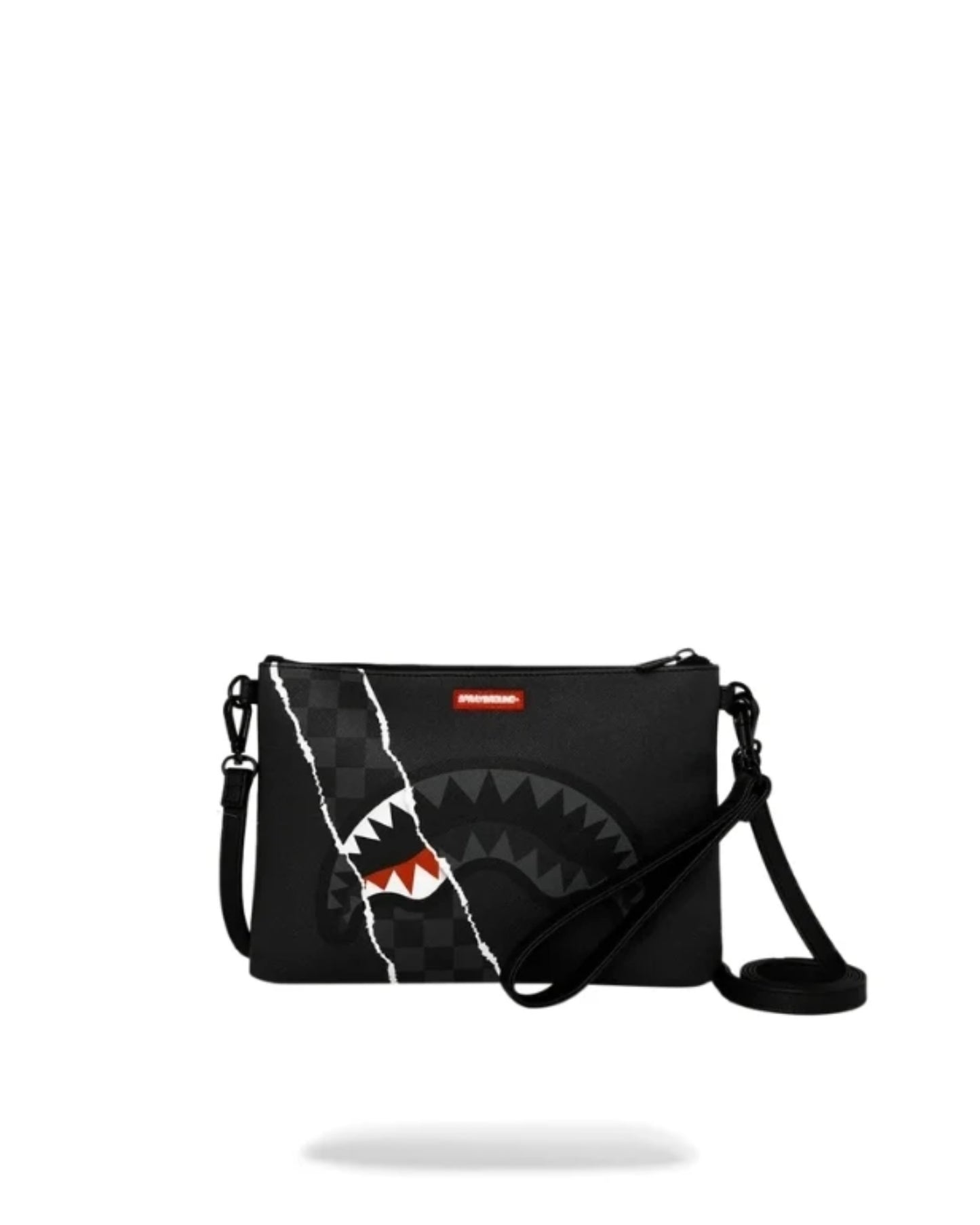 SPRAYGROUND CENTER RIP REVEALING GRAY CHECK CROSSOVER CLUTCH