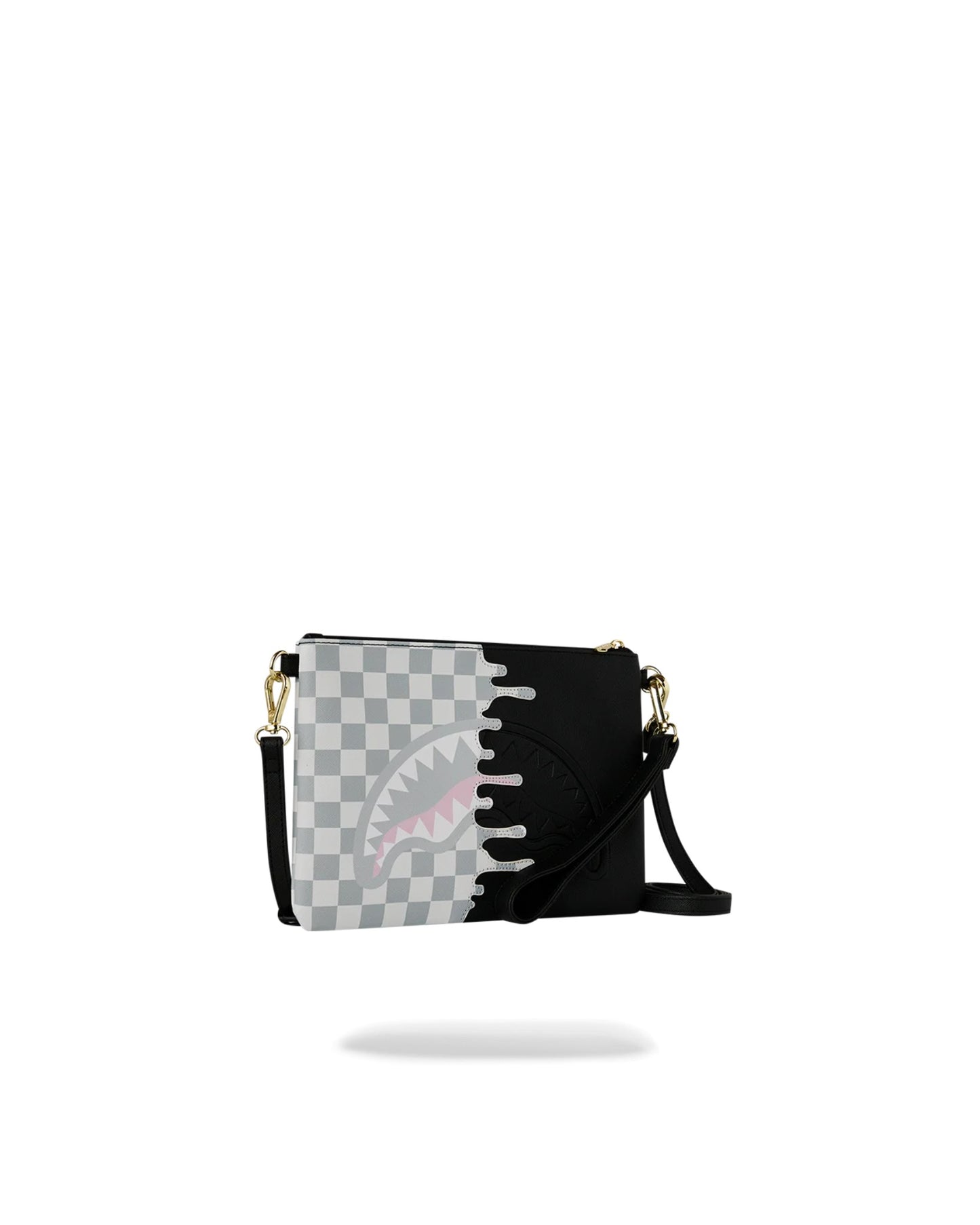 SPRAYGROUND CREAM CHECK SIDE DRIP CROSSOVER CLUTCH