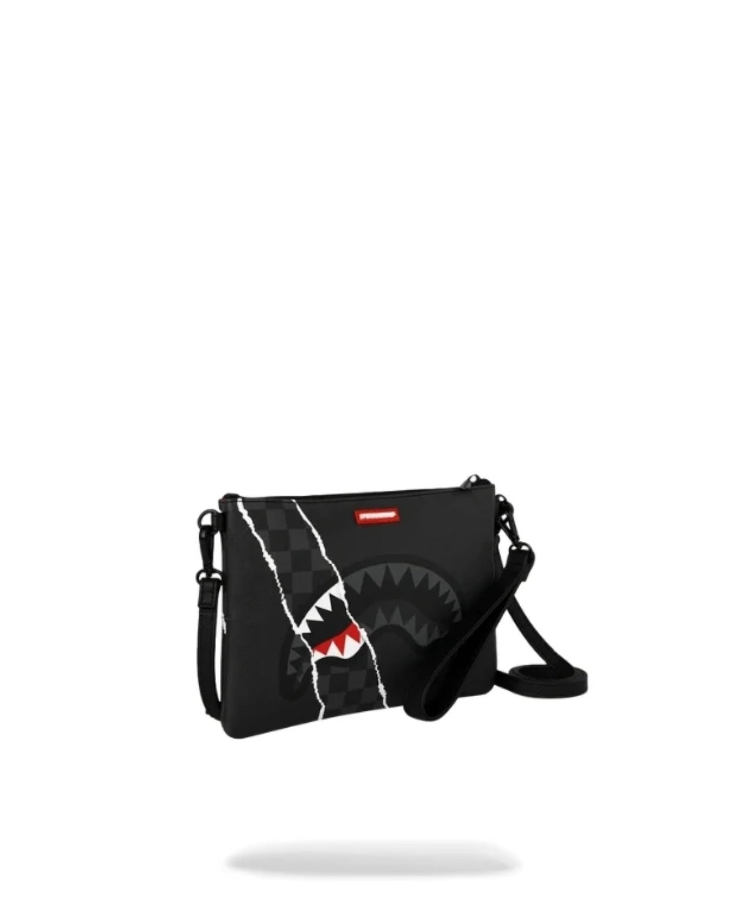 SPRAYGROUND CENTER RIP REVEALING GRAY CHECK CROSSOVER CLUTCH