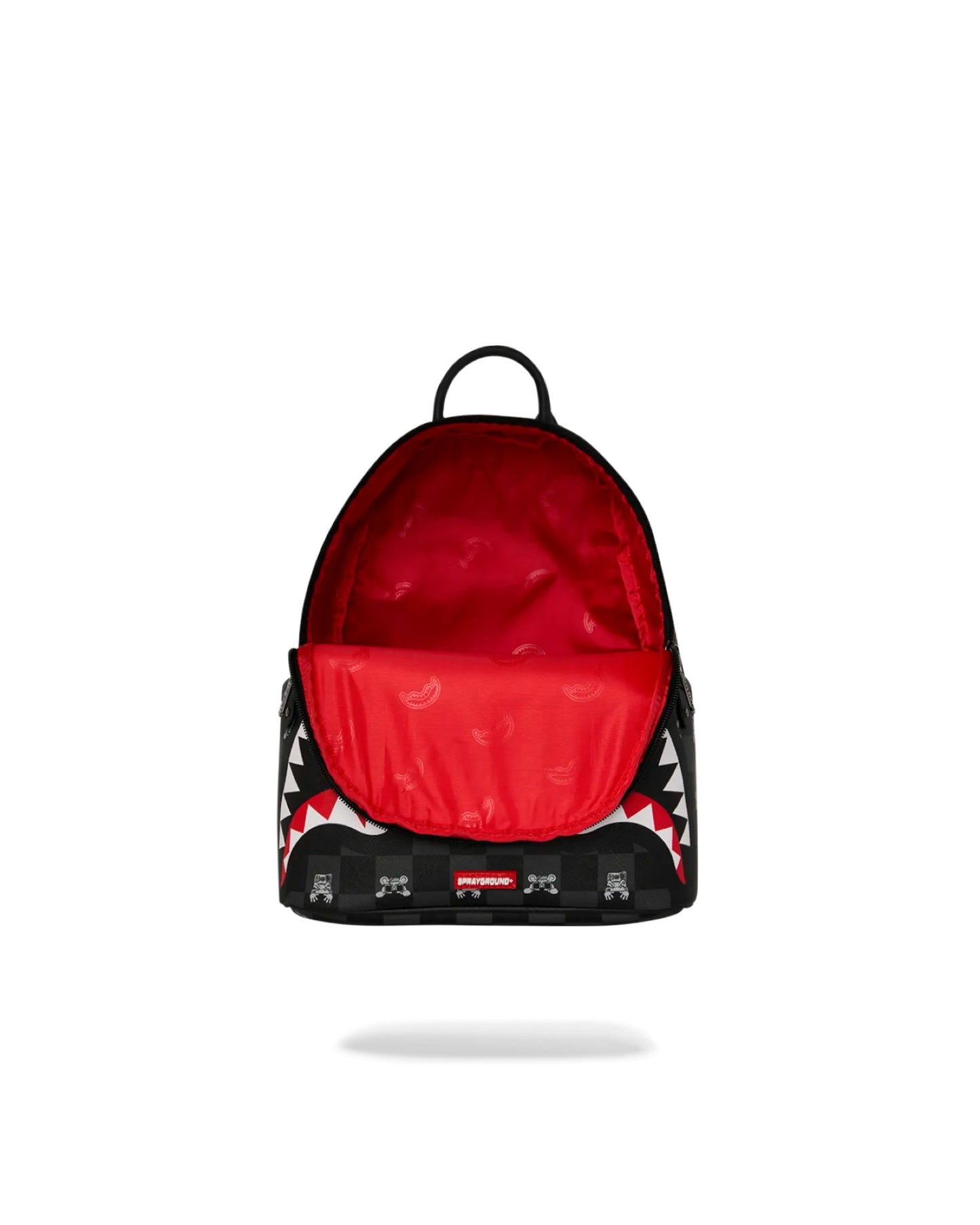 SPRAYGROUND GRAY PEEKING CHARACTER CHECK SAVAGE BACKPACK