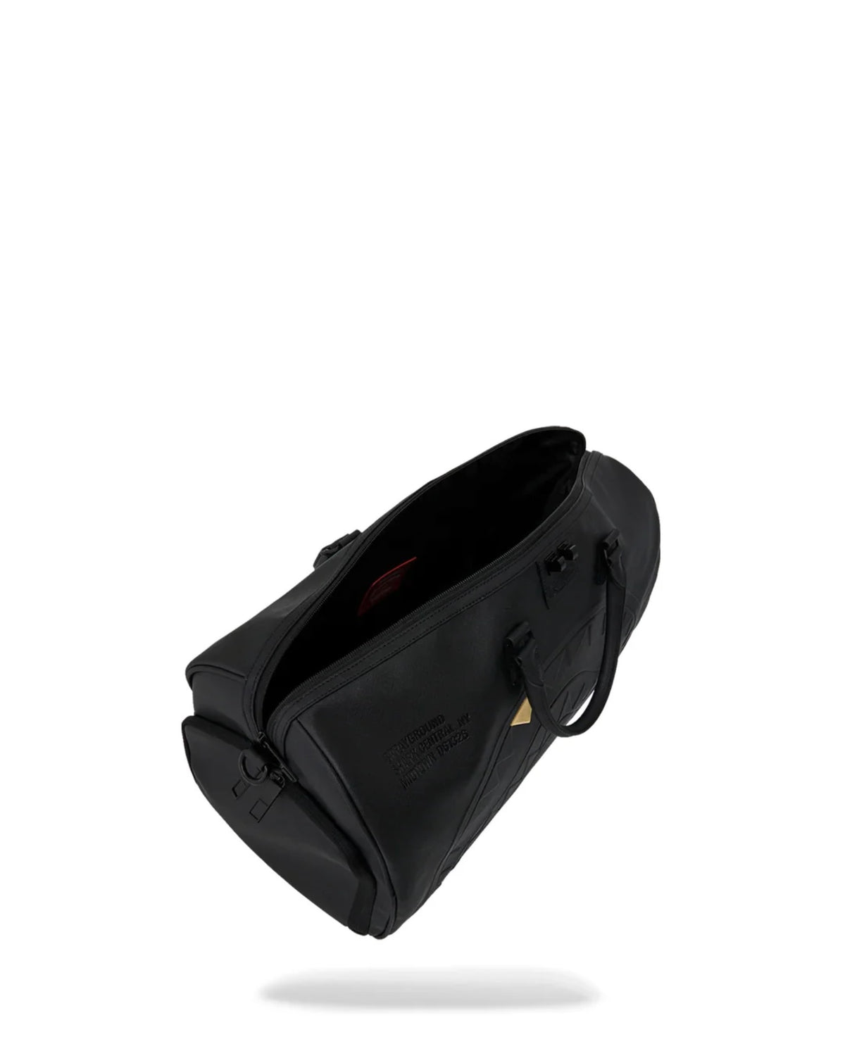 SPRAYGROUND BLACKED OUT EMBOSSED GOLD TOOTH DUFFLE