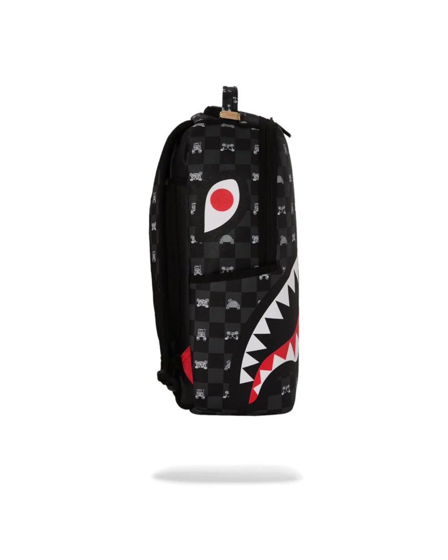 SPRAYGROUND GRAY PEEKING CHARACTER CHECK BACKPACK