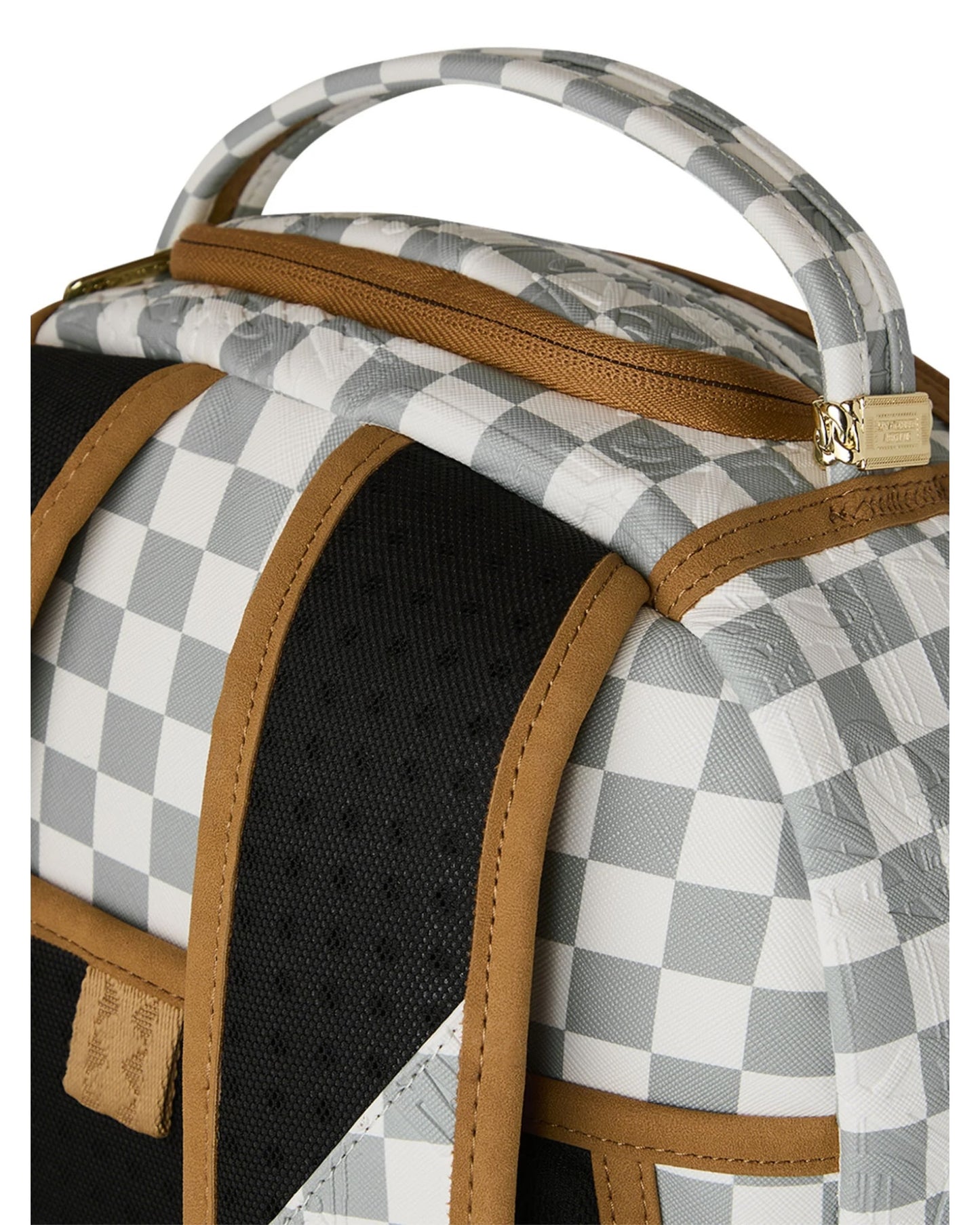 SPRAYGROUND GRAFF EMBOSSED CREAM CHECK DLXSV BACKPACK