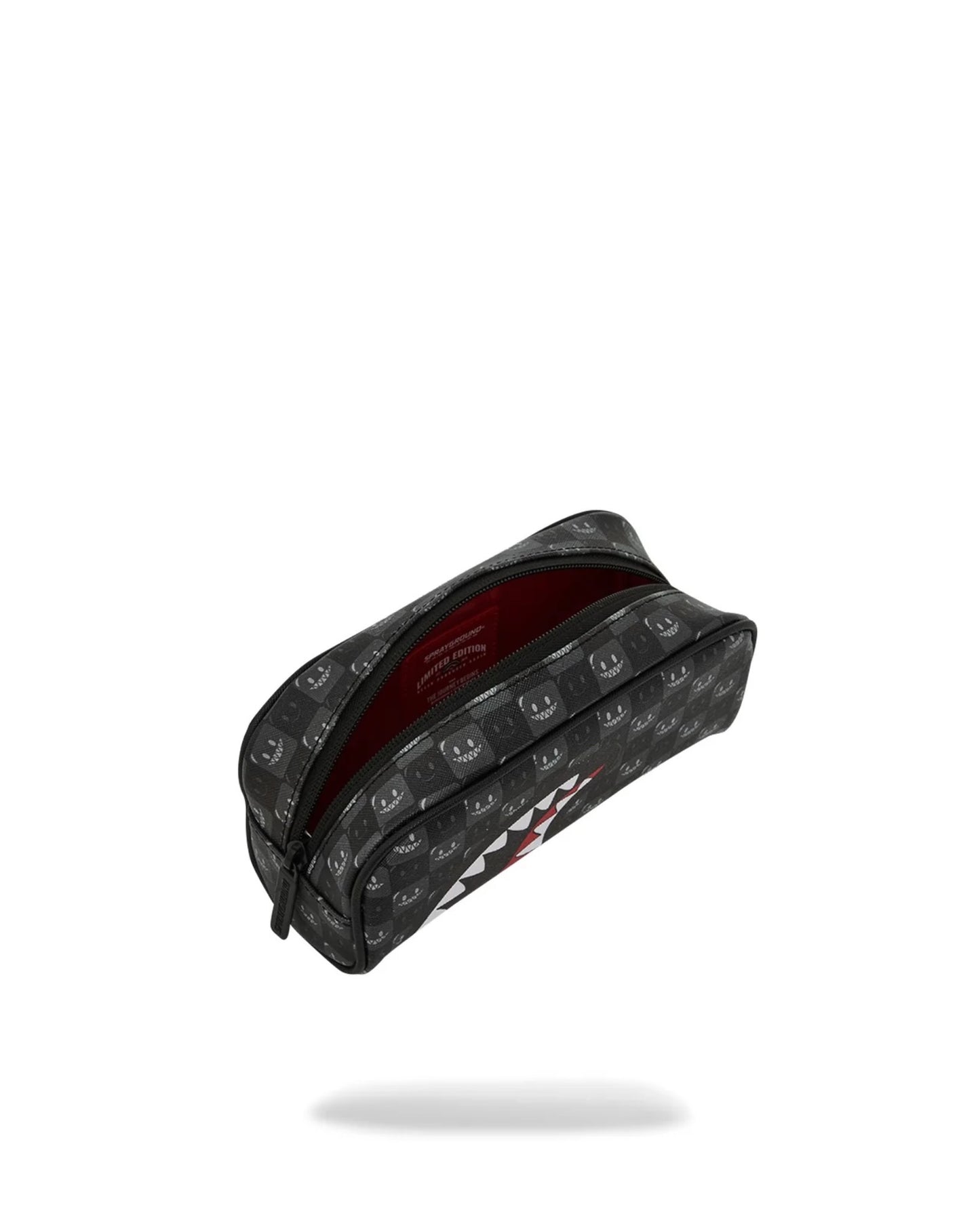 SHARKS IN PARIS WTF BUBBLY BLACK CHECK POUCH