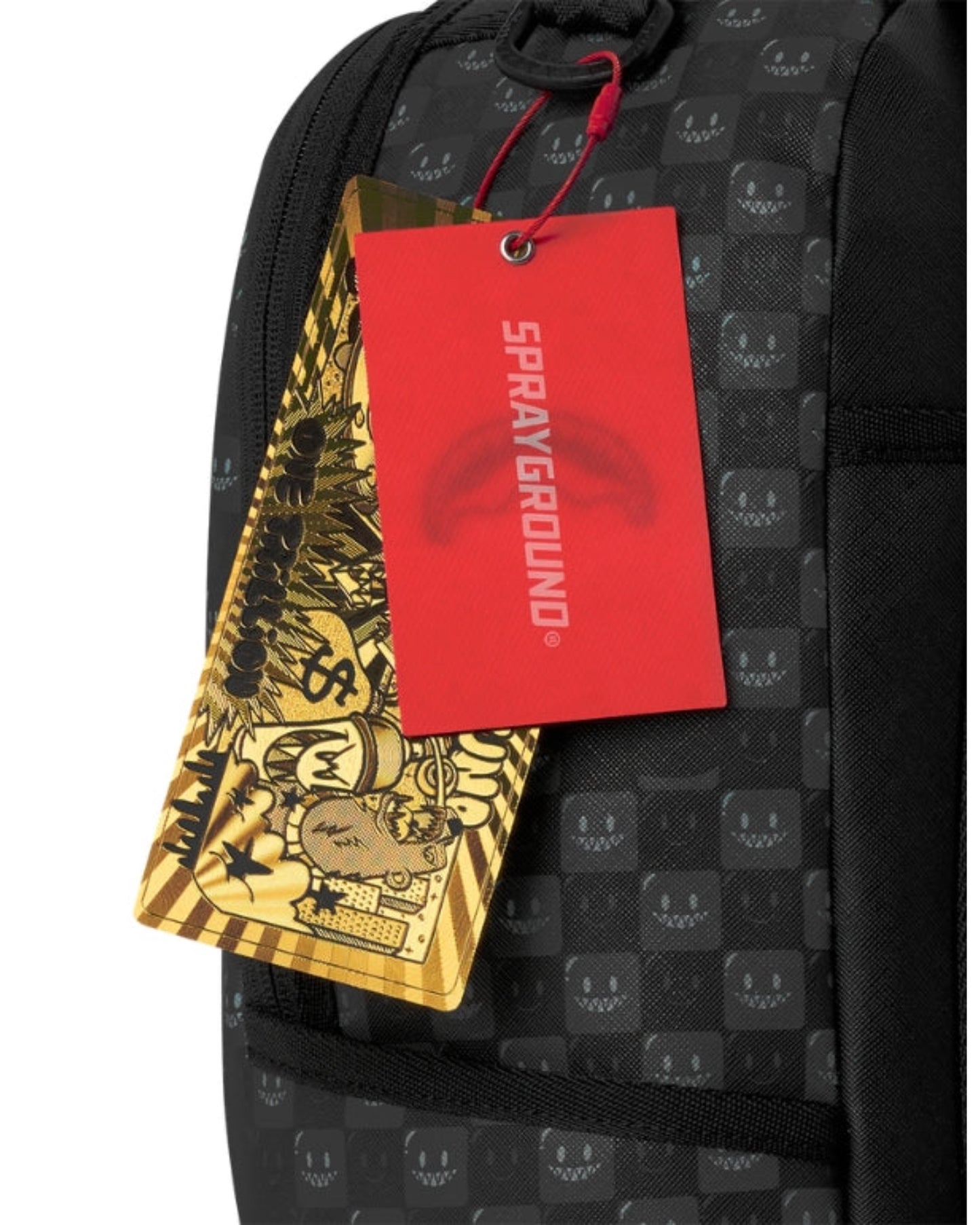 SPRAYGROUND SHARKS IN PARIS WTF BUBBLY BLACK CHECK BACKPACK