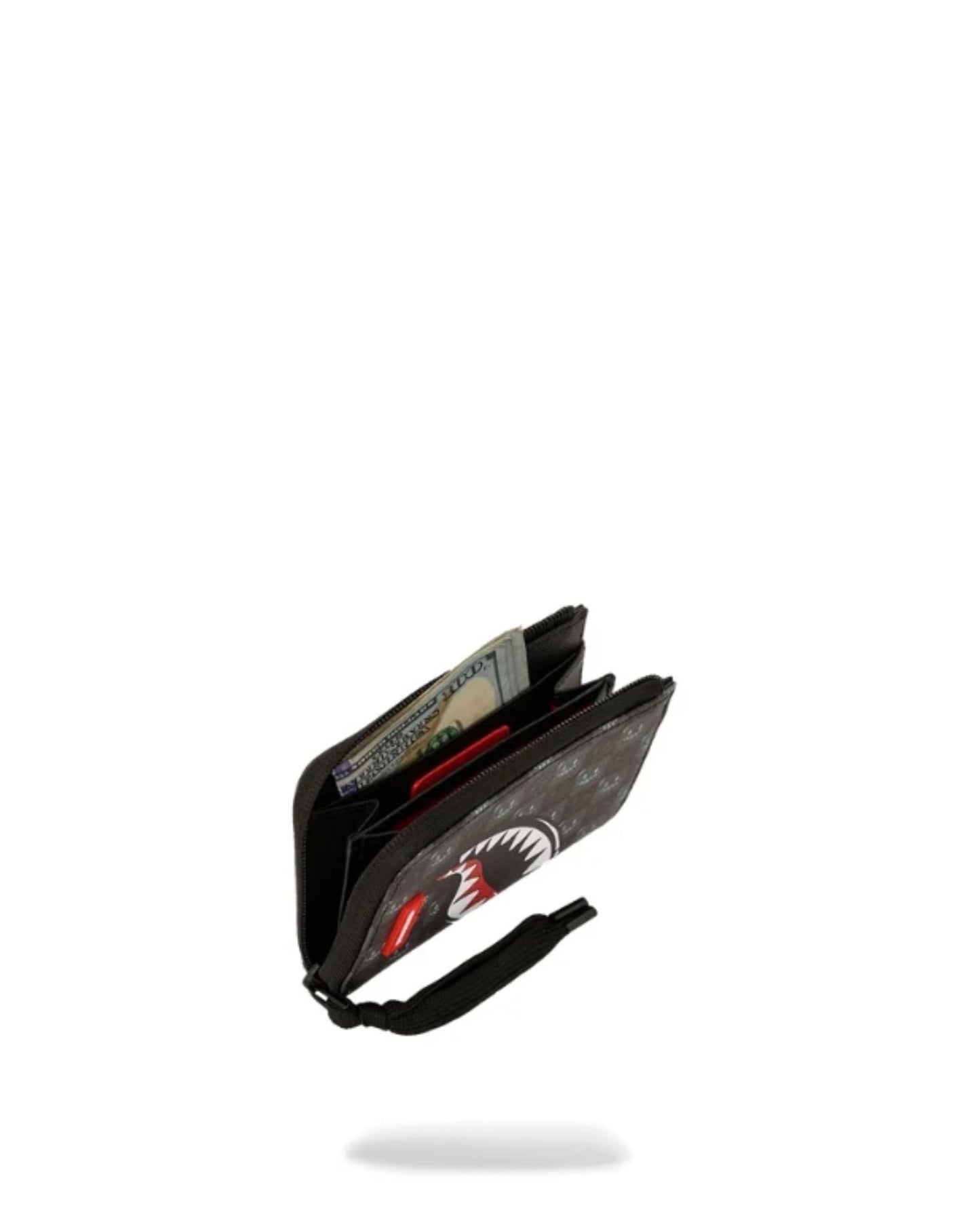 SPRAYGROUND SHARKS IN PARIS WTF BUBBLY BLACK CHECK WALLET