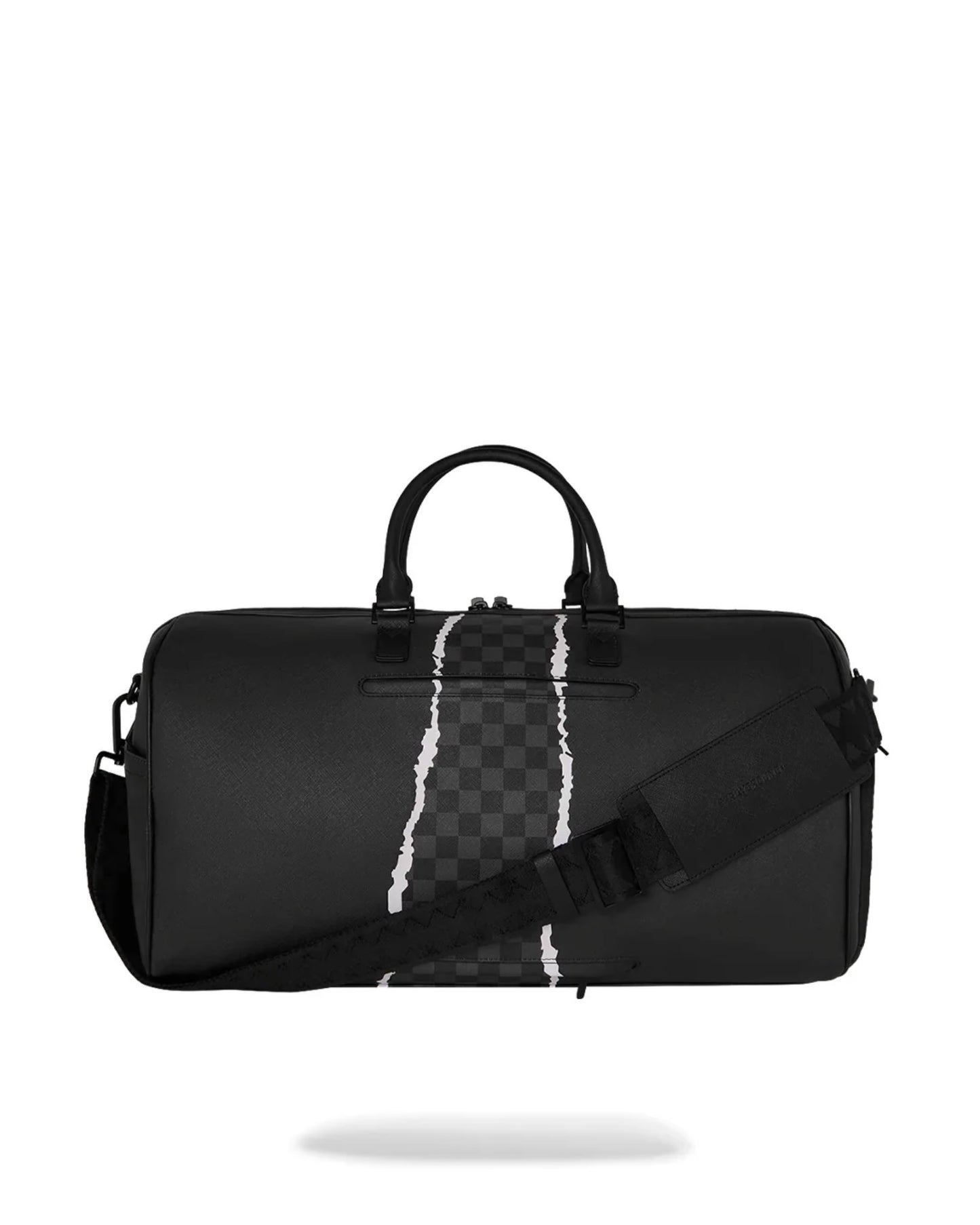 SPRAYGROUND CENTER RIP REVEALING GRAY CHECK DUFFLE