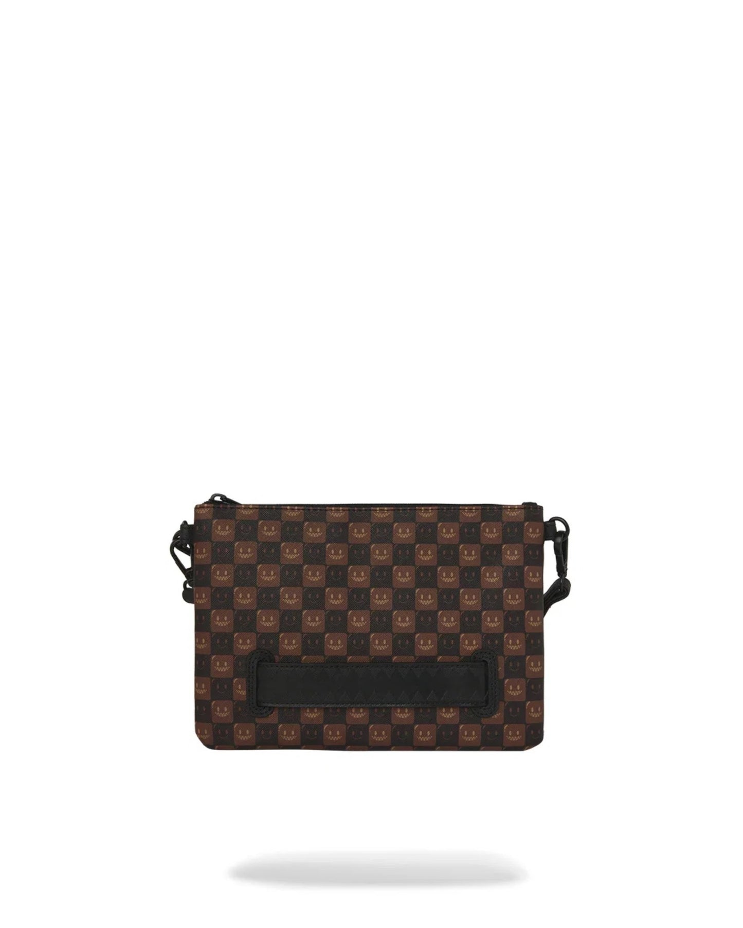 SPRAYGROUND SHARKS IN PARIS WTF BUBBLE BROWN CHECK CROSSOVER CLUTCH