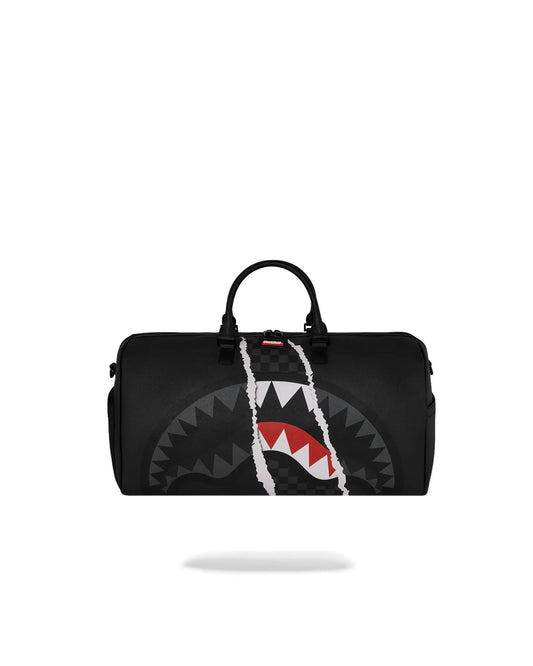 SPRAYGROUND CENTER RIP REVEALING GRAY CHECK DUFFLE