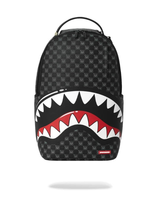 SPRAYGROUND SHARKS IN PARIS WTF BUBBLY BLACK CHECK BACKPACK