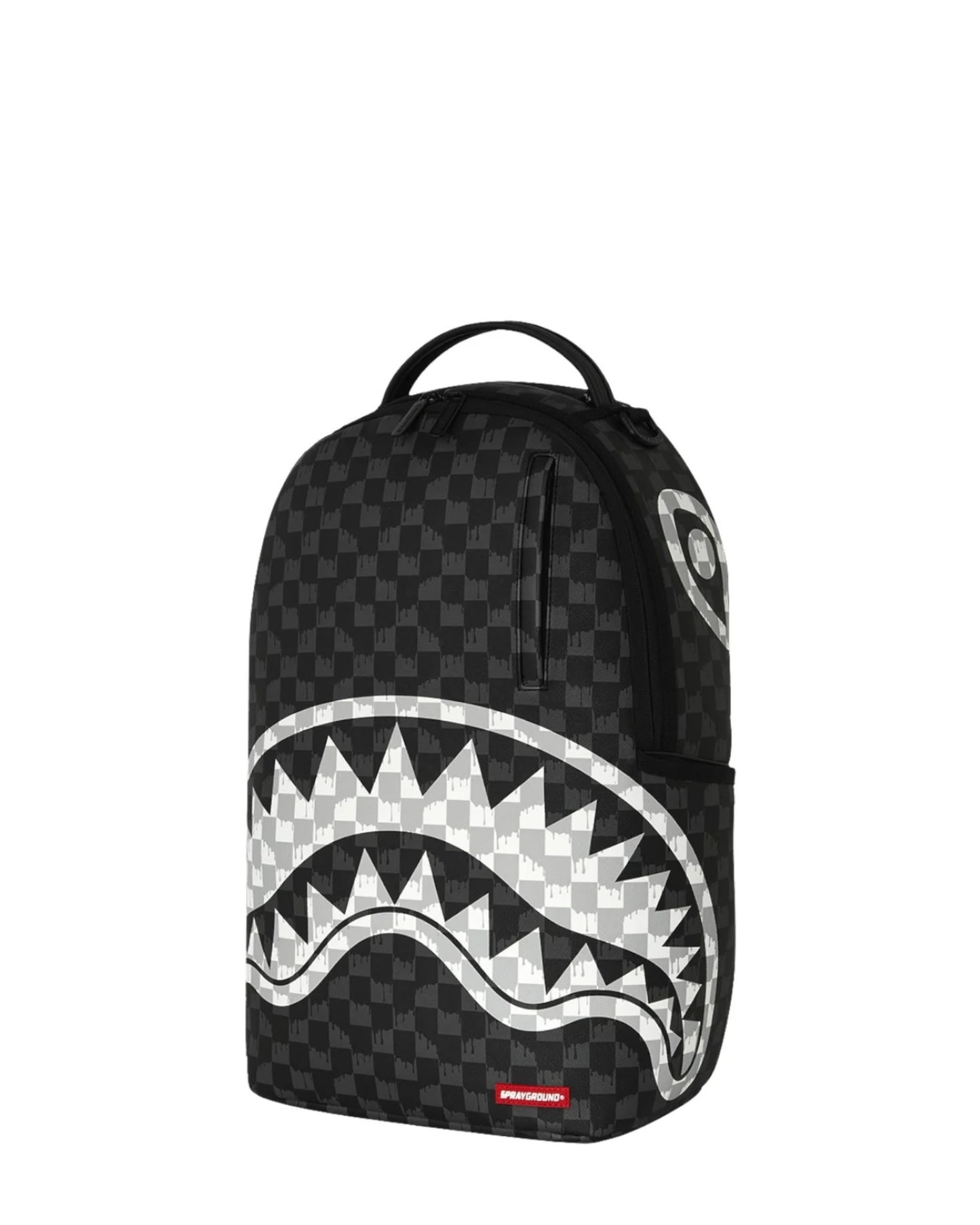 SPRAYGROUND BLACK AND WHITE DRIP CHECK BACKPACK