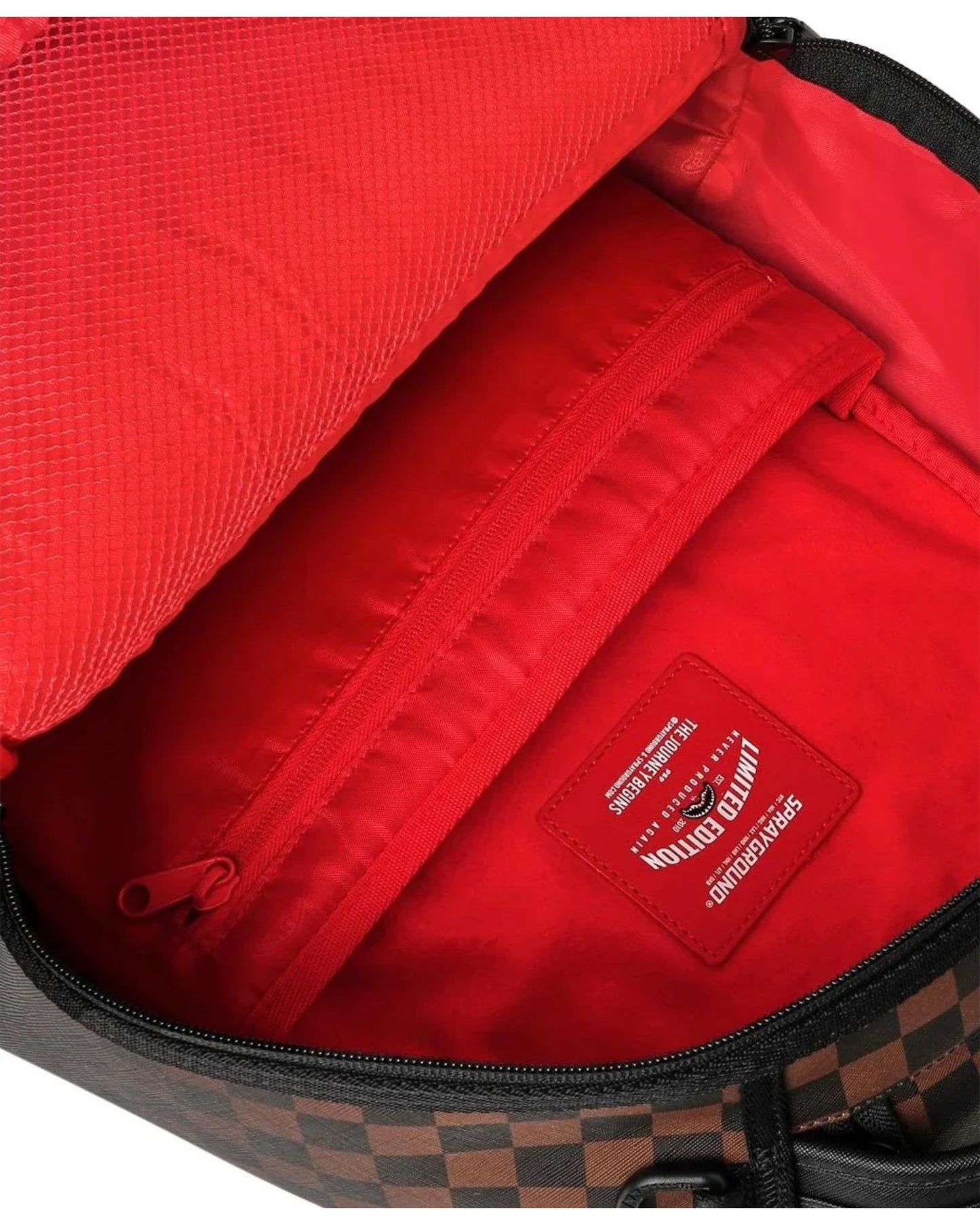 SPRAYGROUND BROWN CHECK GHOST DRIP BACKPACK