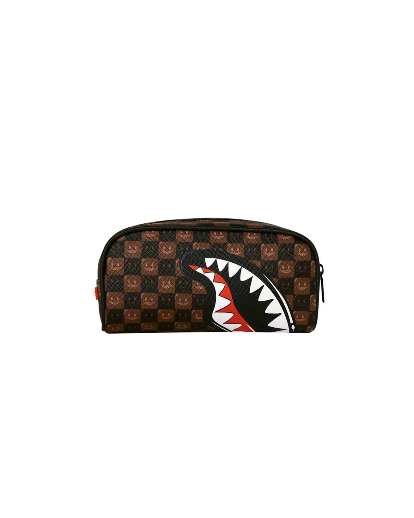 SHARKS IN PARIS WTF BUBBLE BROWN CHECK POUCH