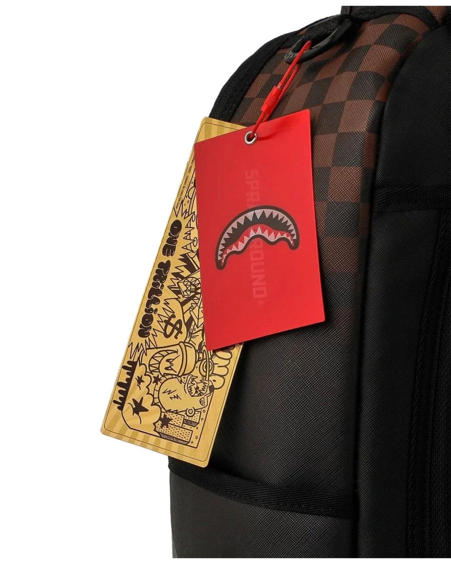 SPRAYGROUND BROWN CHECK GHOST DRIP BACKPACK