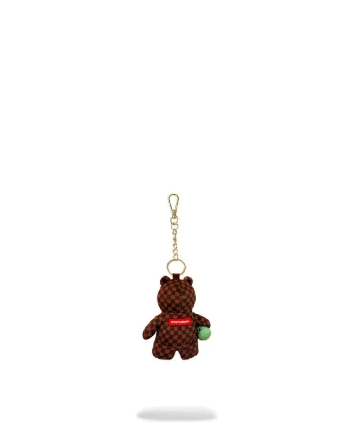 SPRAYGROUND SIP WTF BUBBLY BROWN CHECK BEAR KEYCHAIN