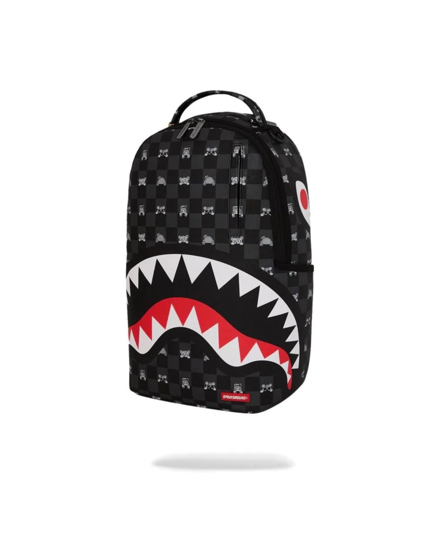 SPRAYGROUND GRAY PEEKING CHARACTER CHECK BACKPACK
