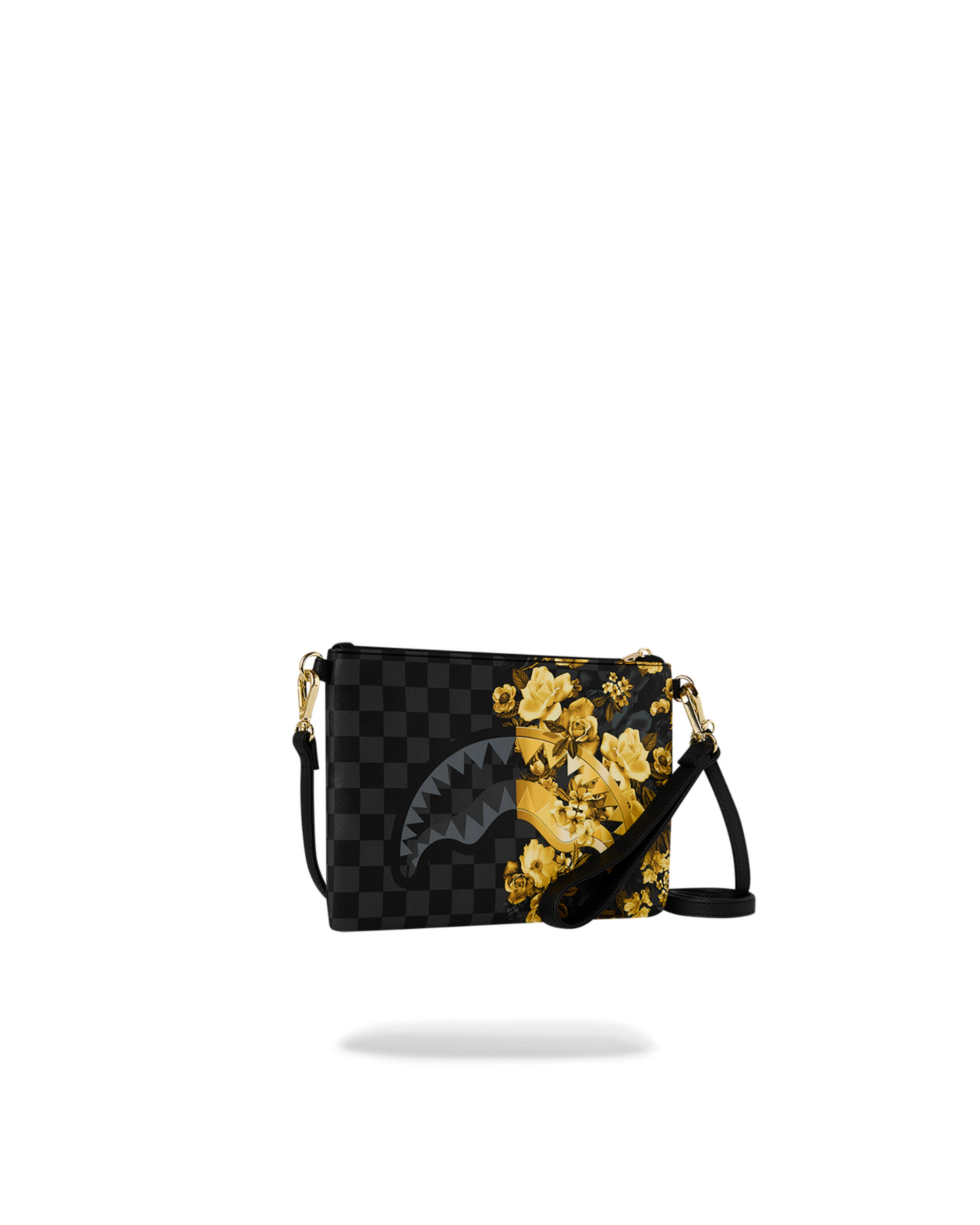 SPRAYGROUND GOLD FLORAL REMIX CROSSOVER CLUTCH