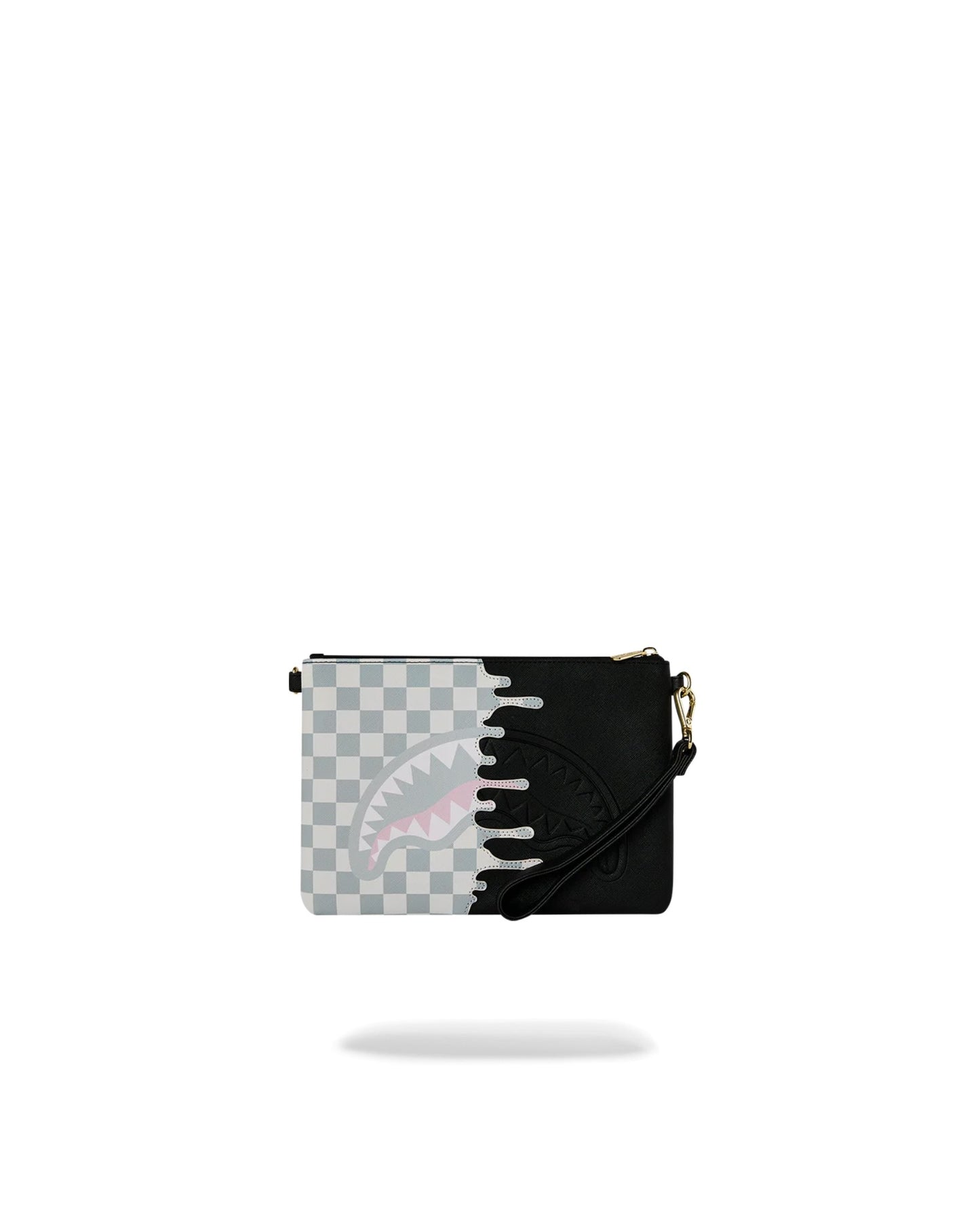 SPRAYGROUND CREAM CHECK SIDE DRIP CROSSOVER CLUTCH