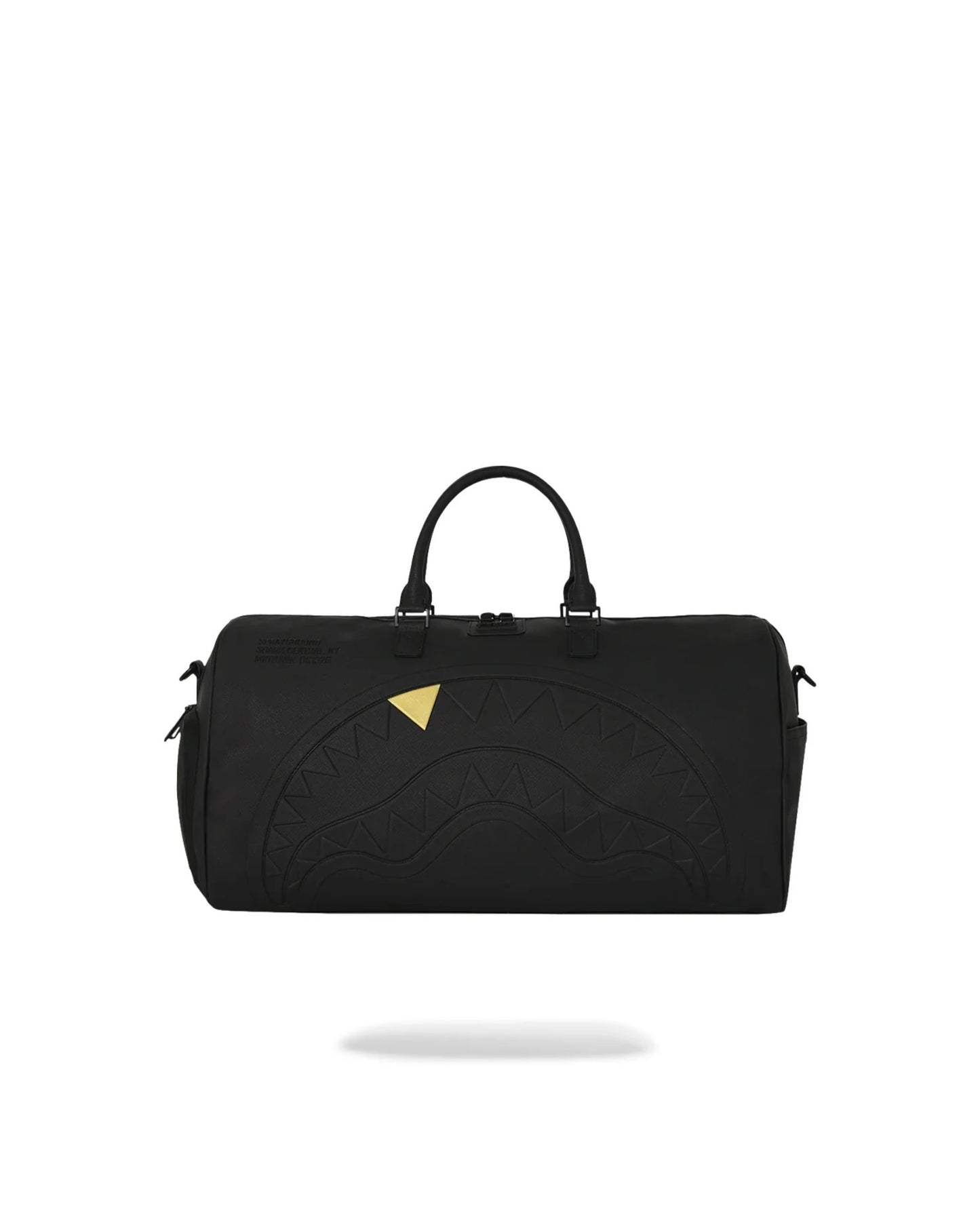 SPRAYGROUND BLACKED OUT EMBOSSED GOLD TOOTH DUFFLE