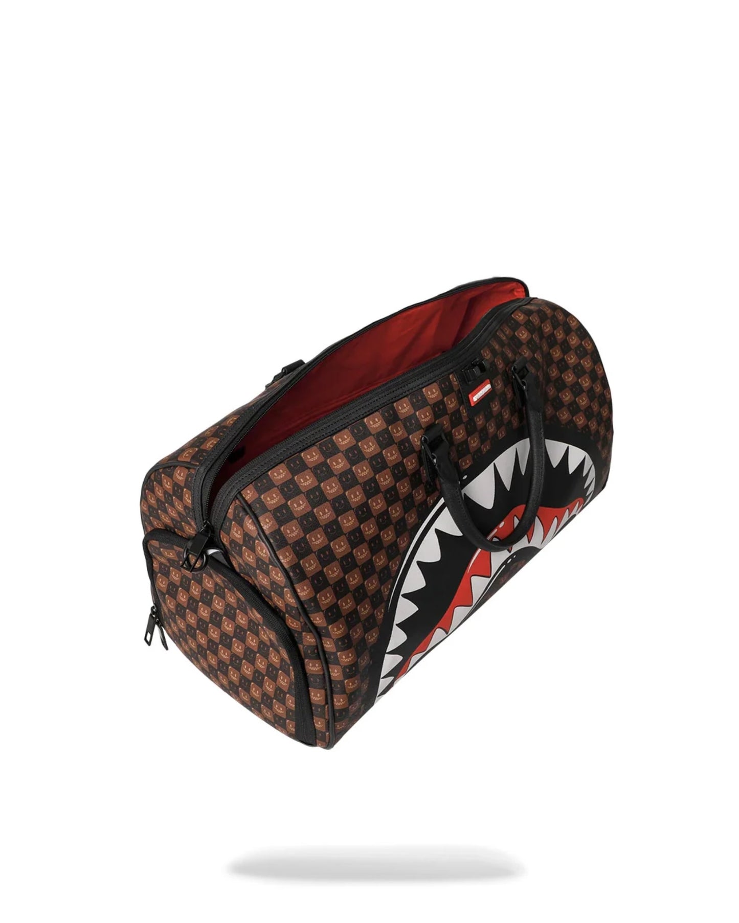 SPRAYGROUND SHARKS IN PARIS WTF BUBBLE BROWN CHECK DUFFLE