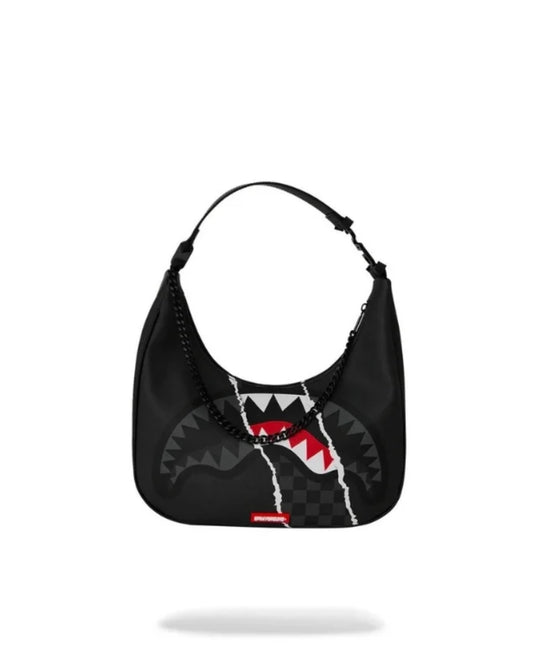 CENTER RIP REVEALING GRAY CHECK HANDBAG