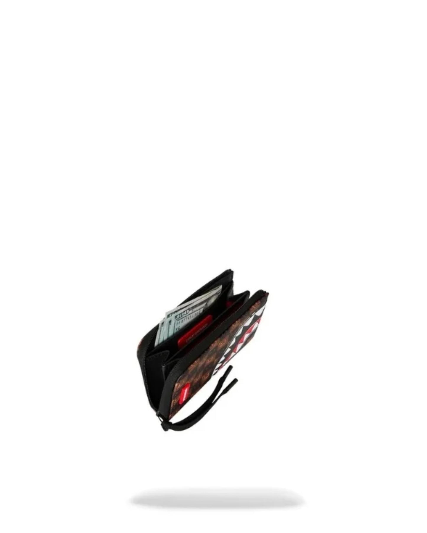 SPRAYGROUND SHARKS IN PARIS WTF BUBBLE BROWN CHECK WALLET