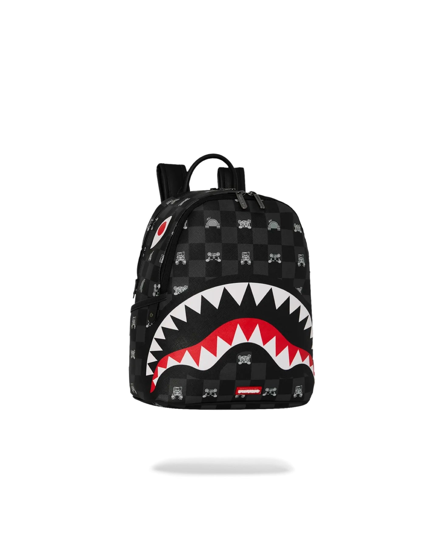 SPRAYGROUND GRAY PEEKING CHARACTER CHECK SAVAGE BACKPACK